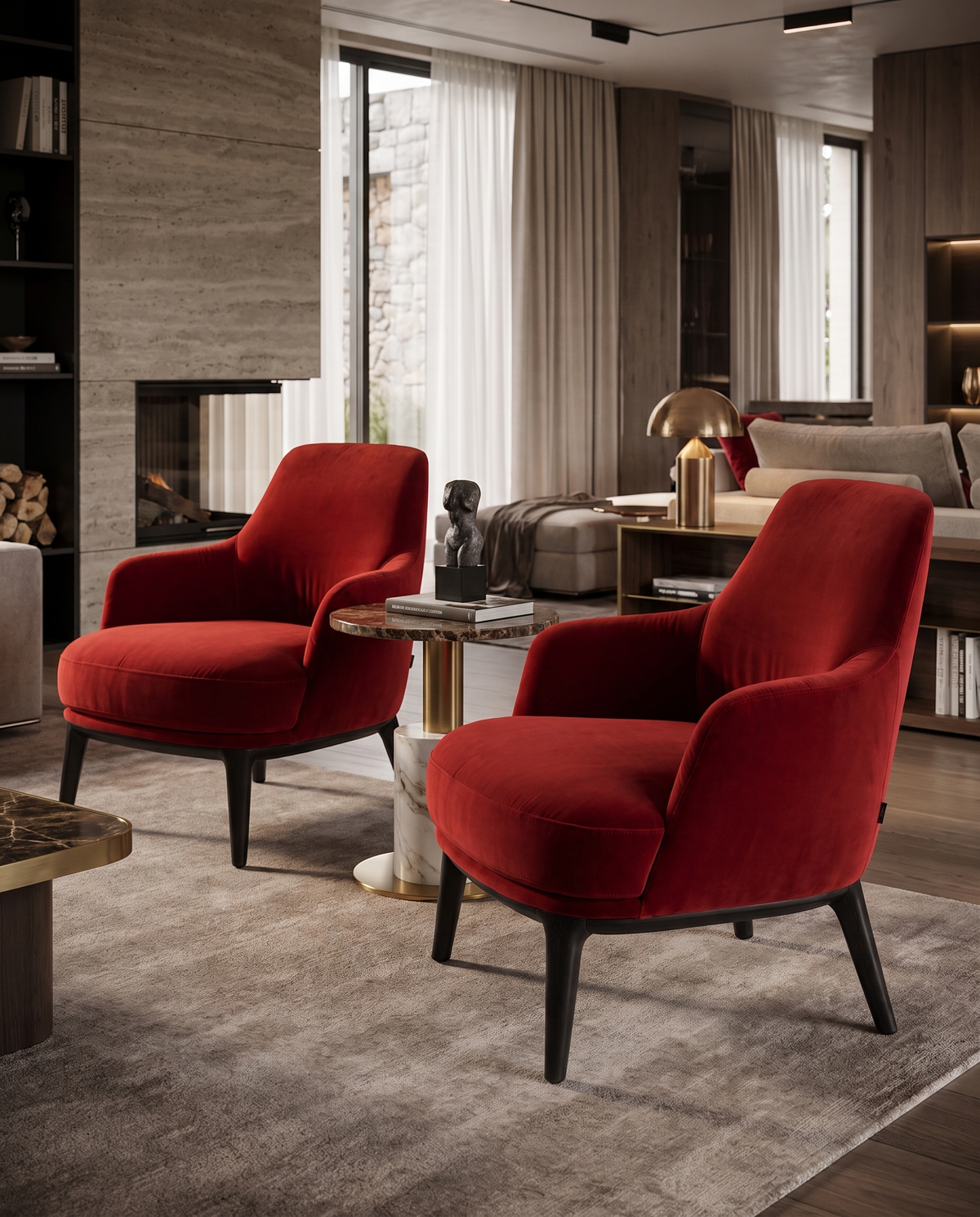 Huxley Premium Armchair - Red