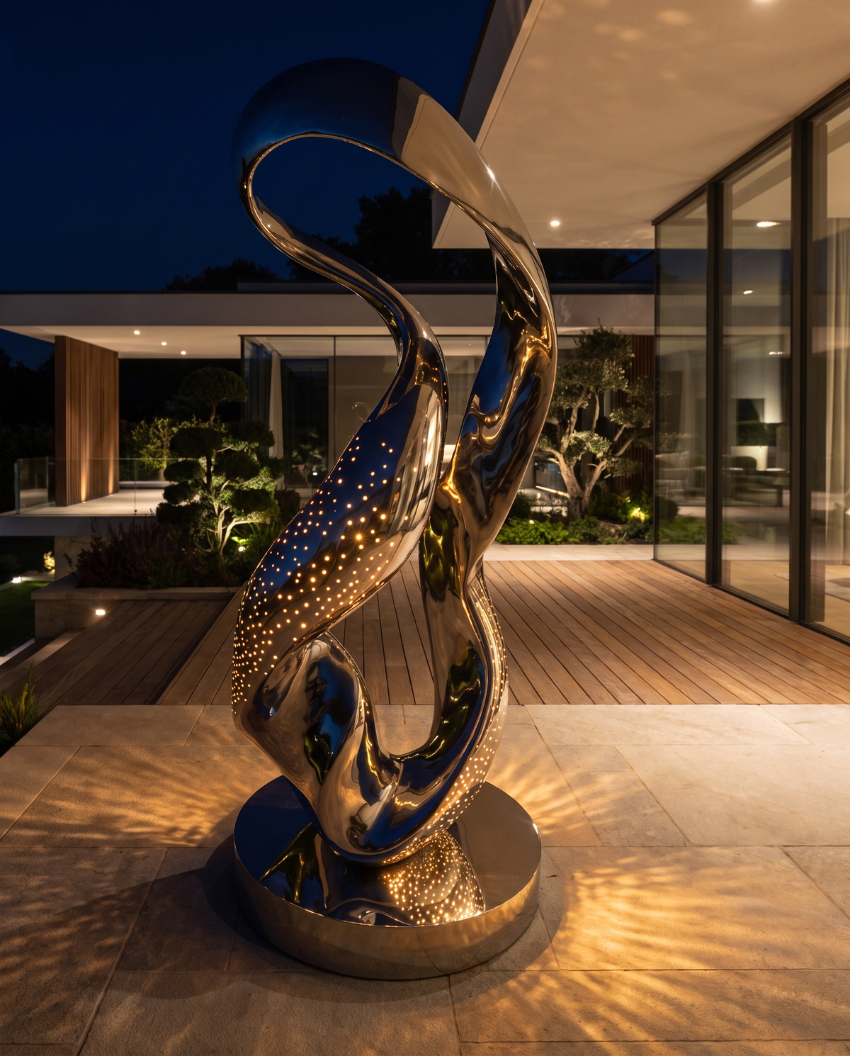 Infinity Ribbon Stainless Steel Large Sculpture