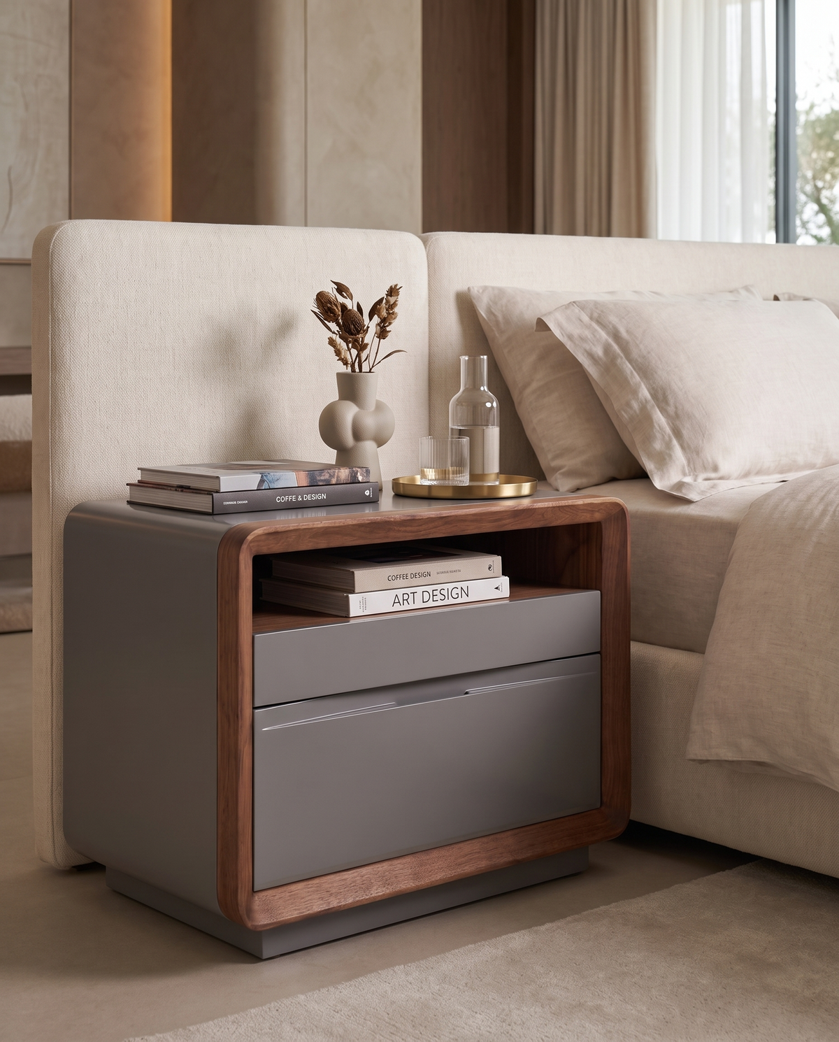 Jerome Buro Nightstand Bedside Table(Set of 2)