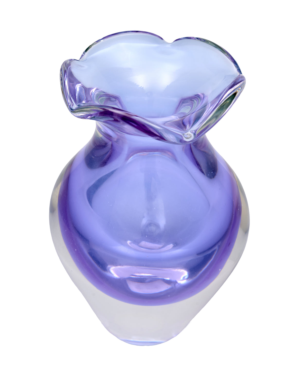 Lavender Ripple Crystal Vase