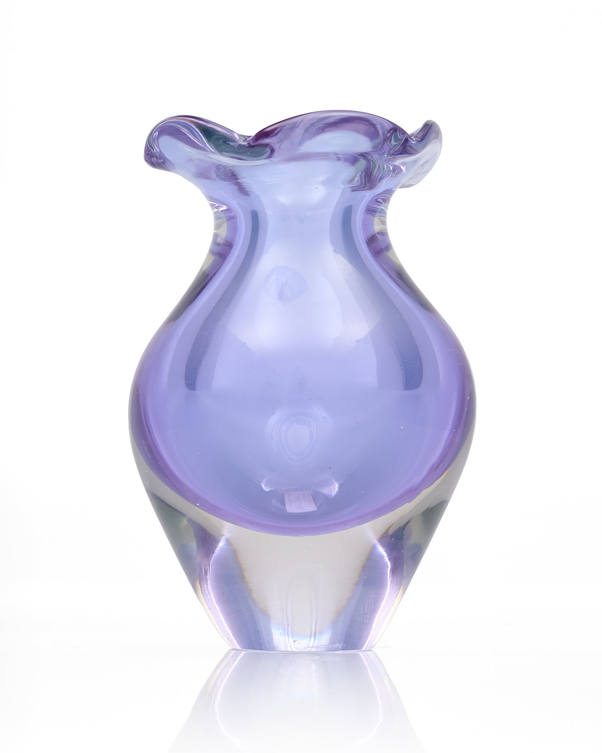 Lavender Ripple Crystal Vase