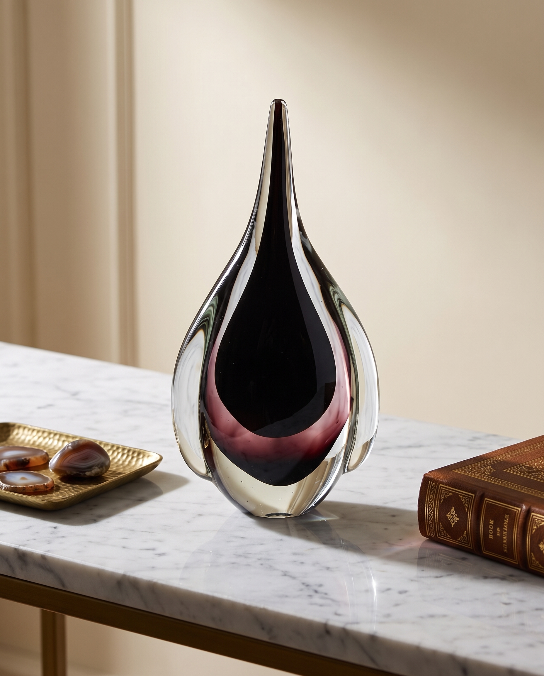 Luminous Drop Black Crystal Decor