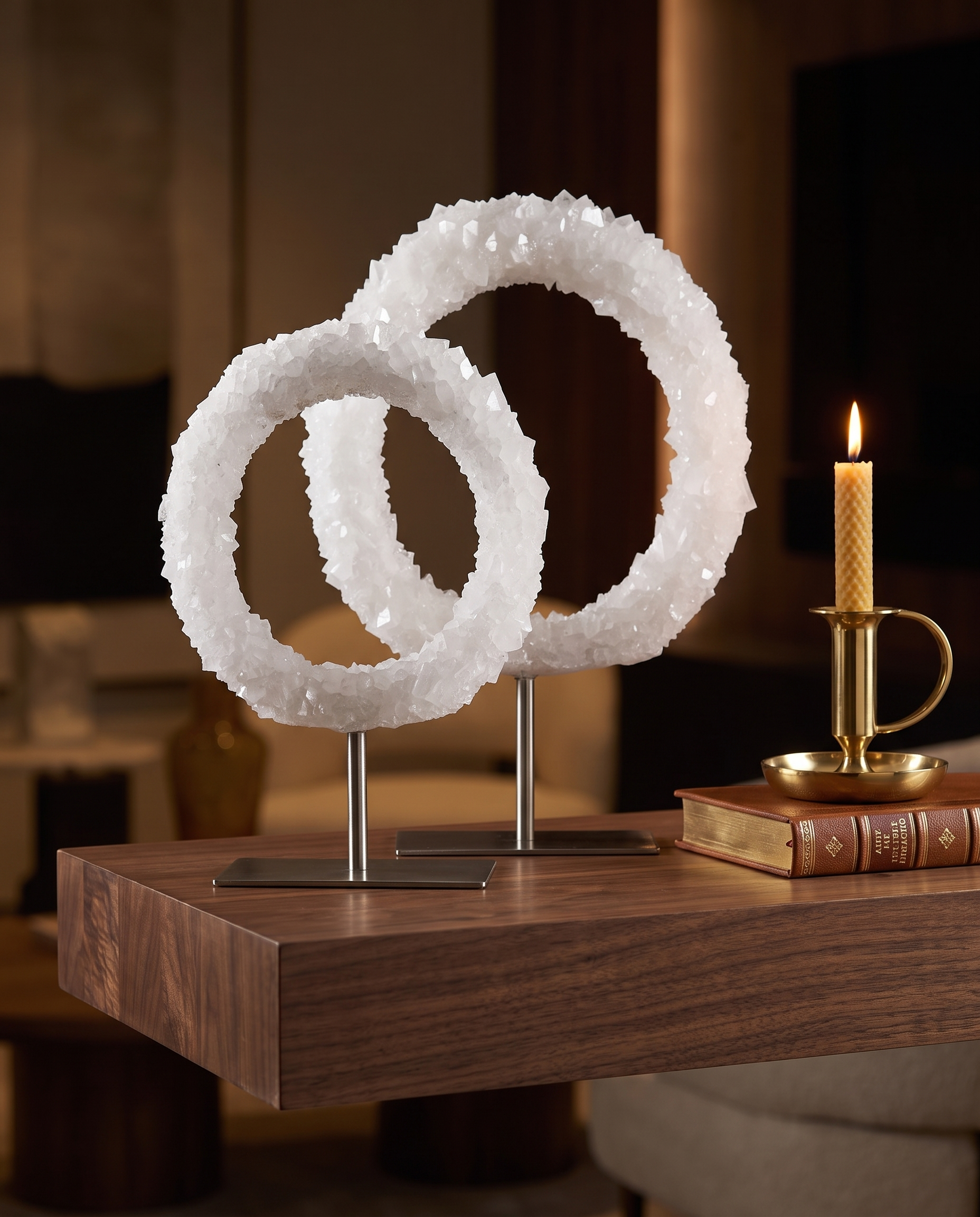 Luna Ring Crystal White Decor