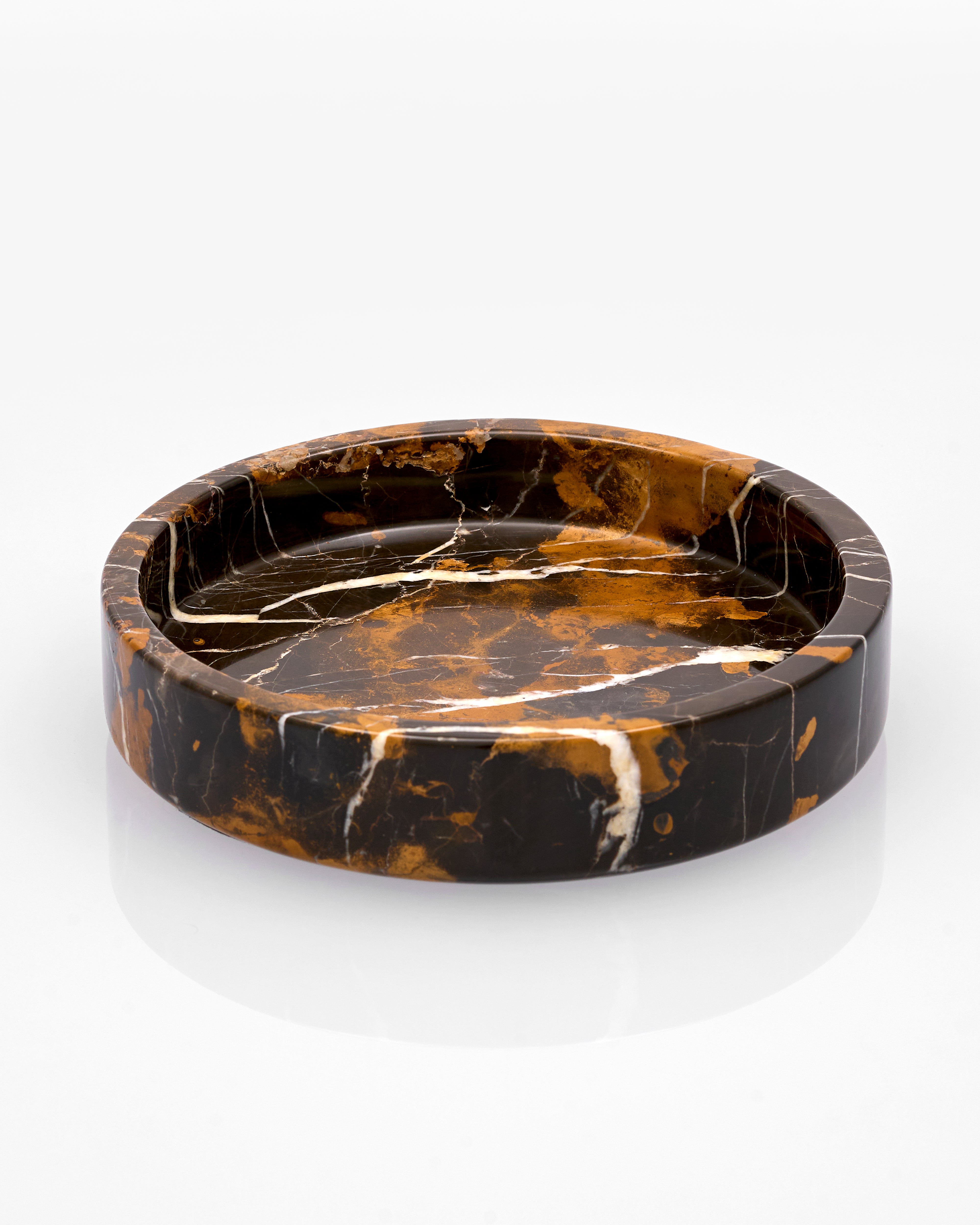 Marble-patterned tray on a white background