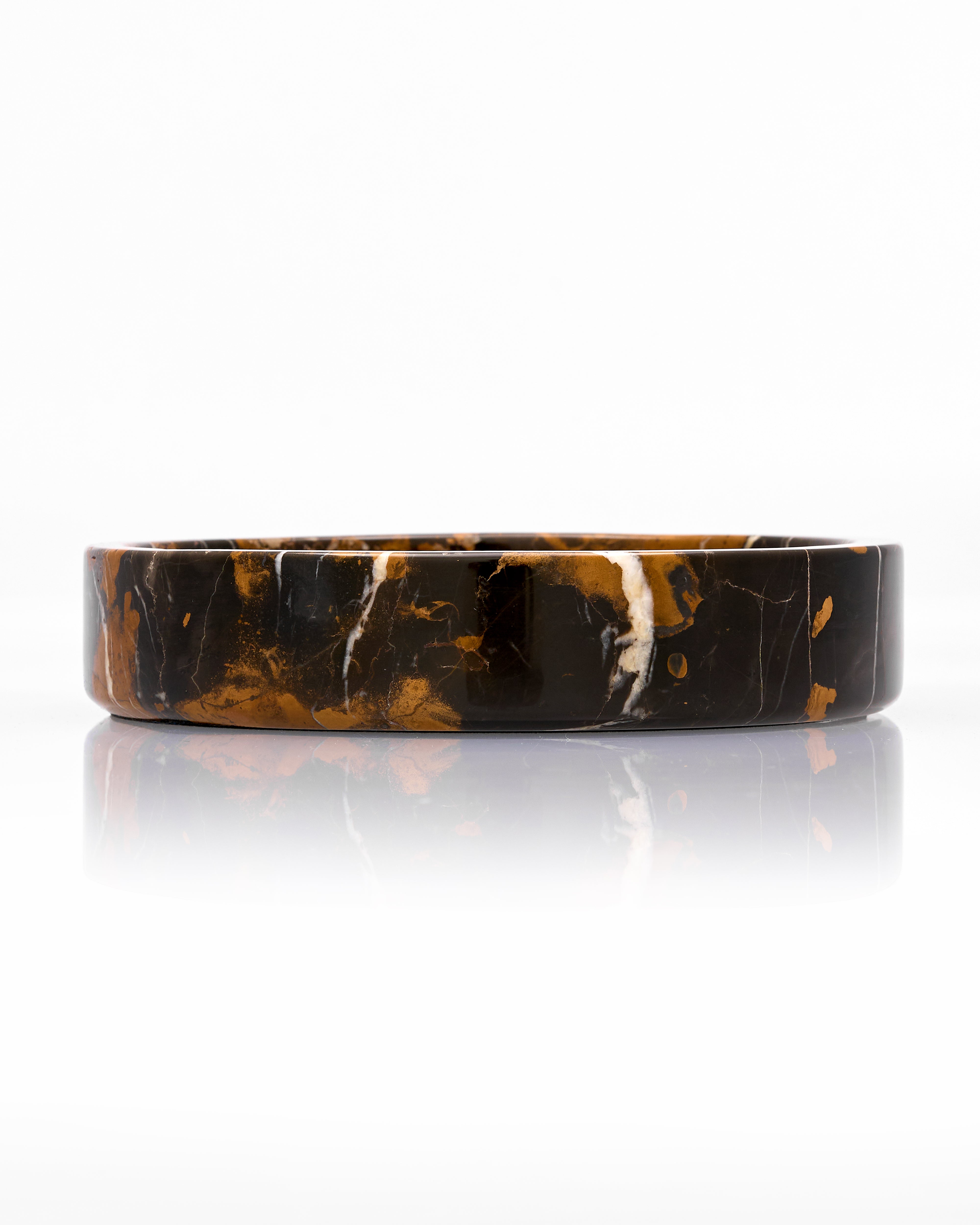 Marble-patterned tray on a white background