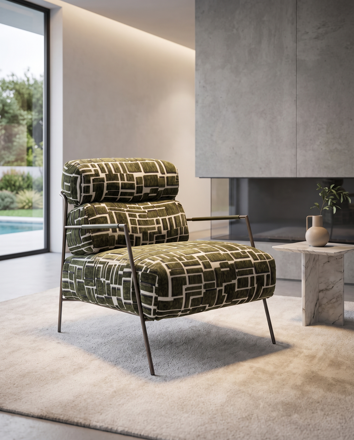 Merlot Armchair - Army Green