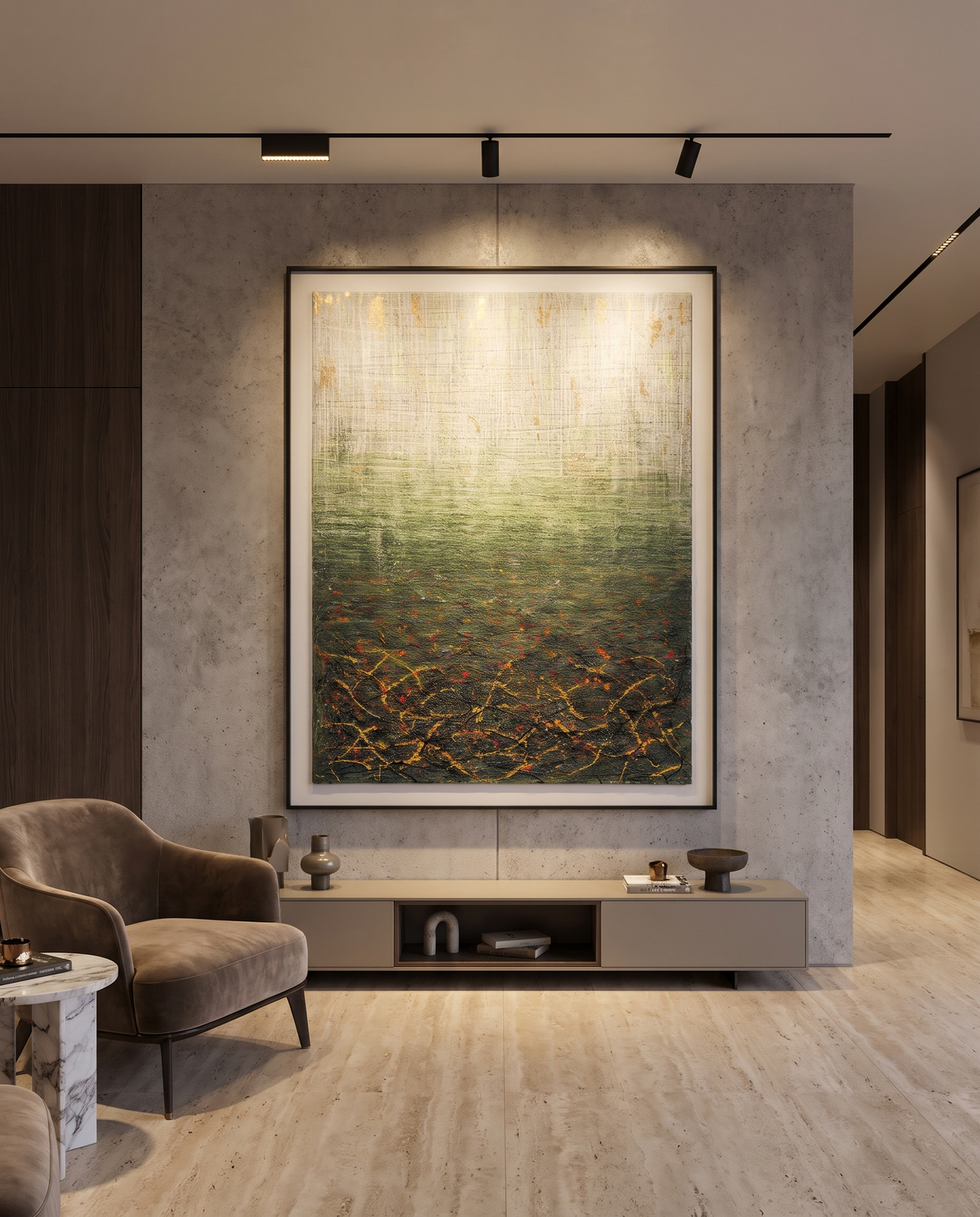 Moss & Embers - Modern Abstract Wallart