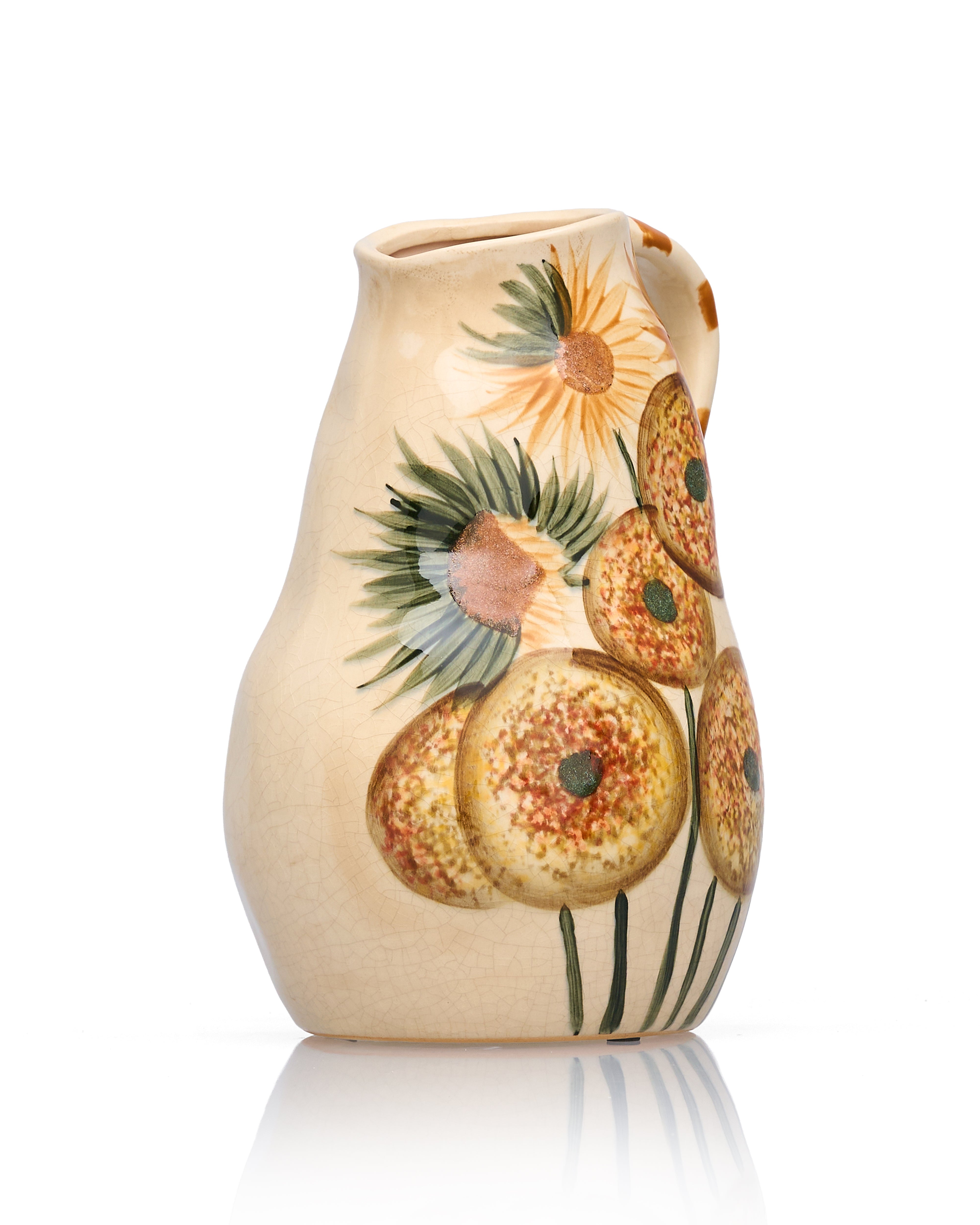Ochre Coneflower Floral Jug Vases