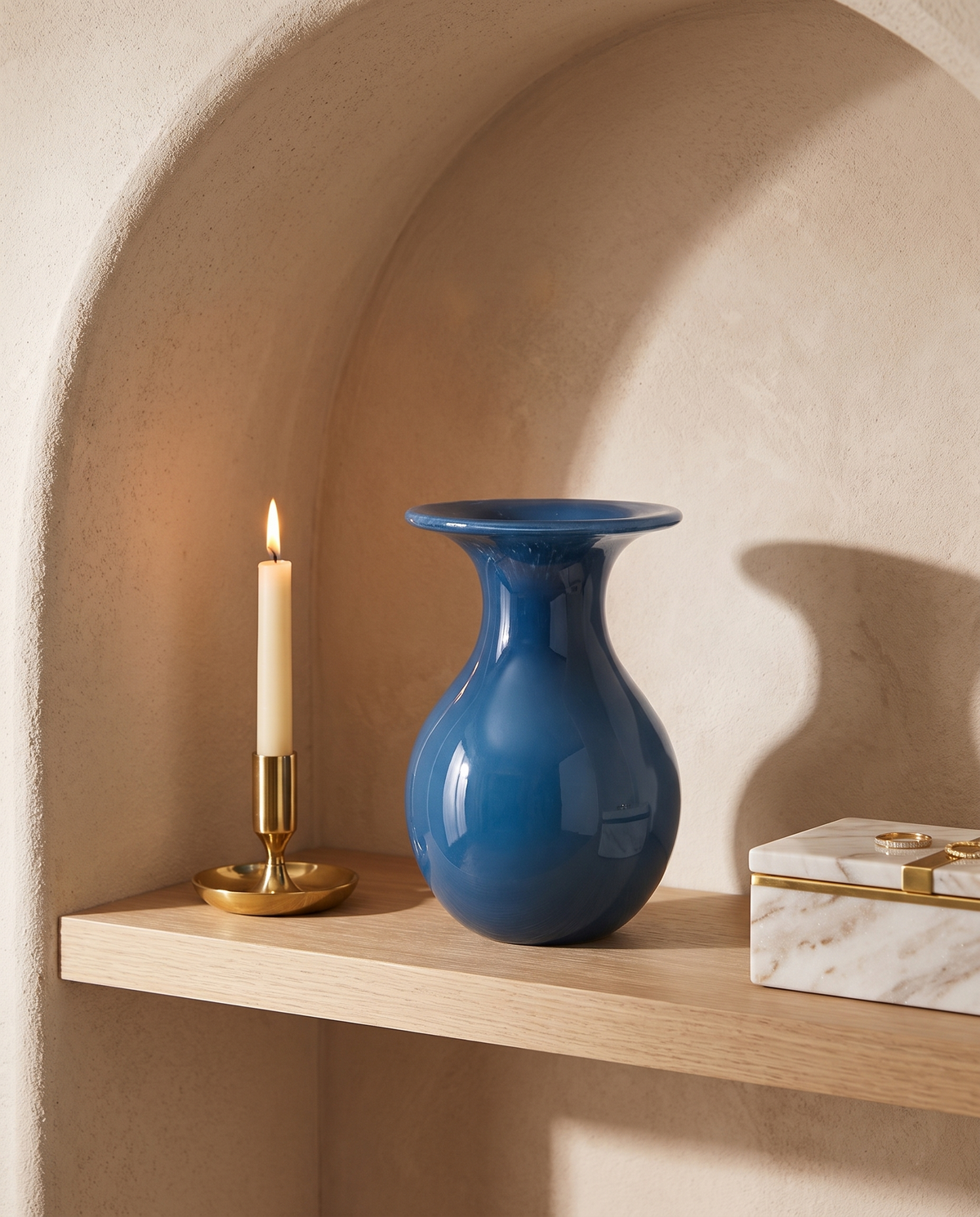 Opaline Deep Blue Vase