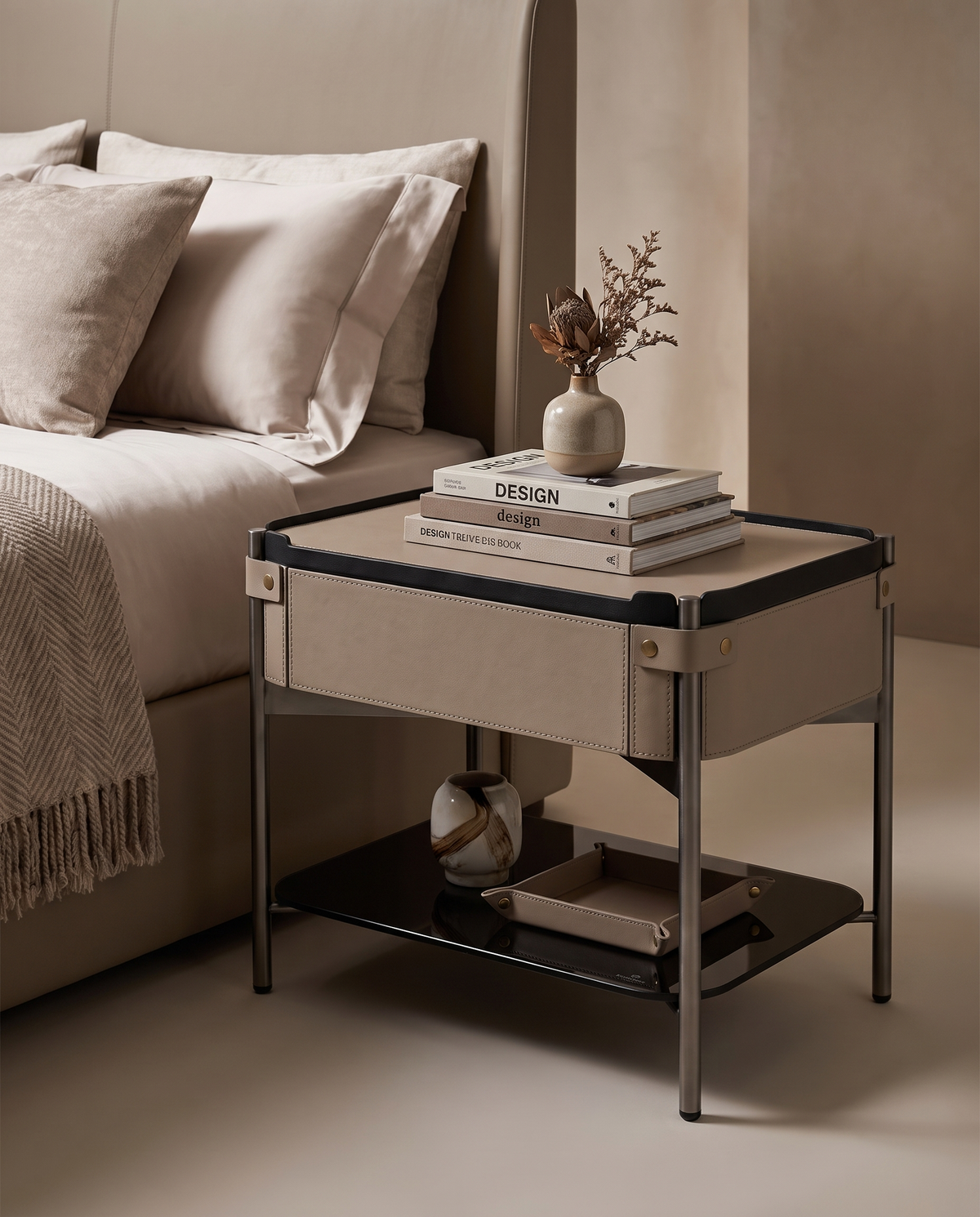 Panzano Nightstand Bedside Table(Set of 2)