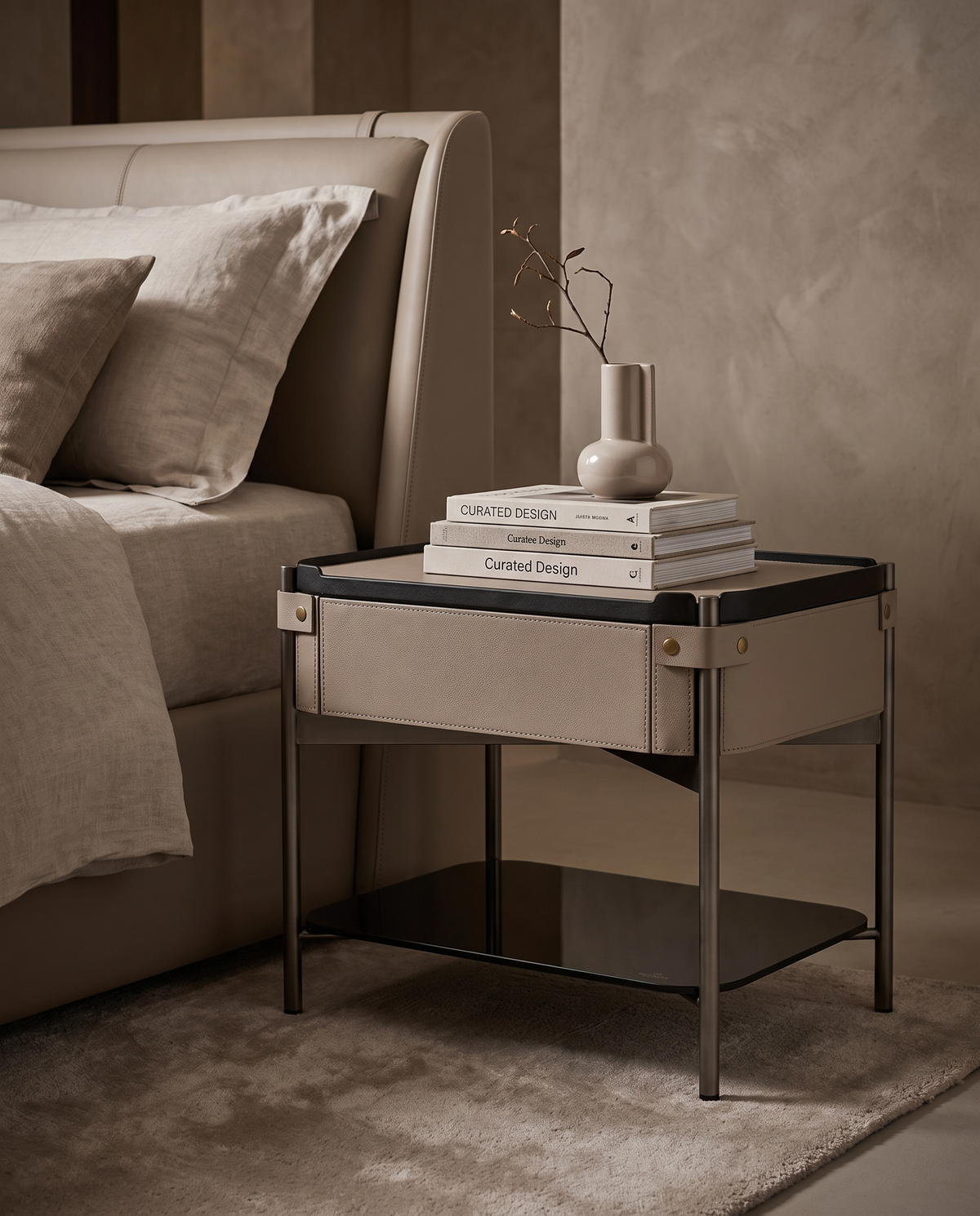 Panzano Nightstand Bedside Table(Set of 2)