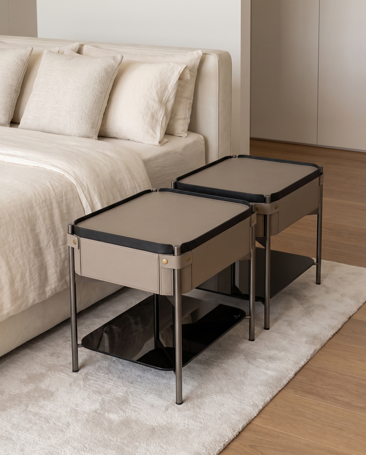 Panzano Nightstand Bedside Table(Set of 2)