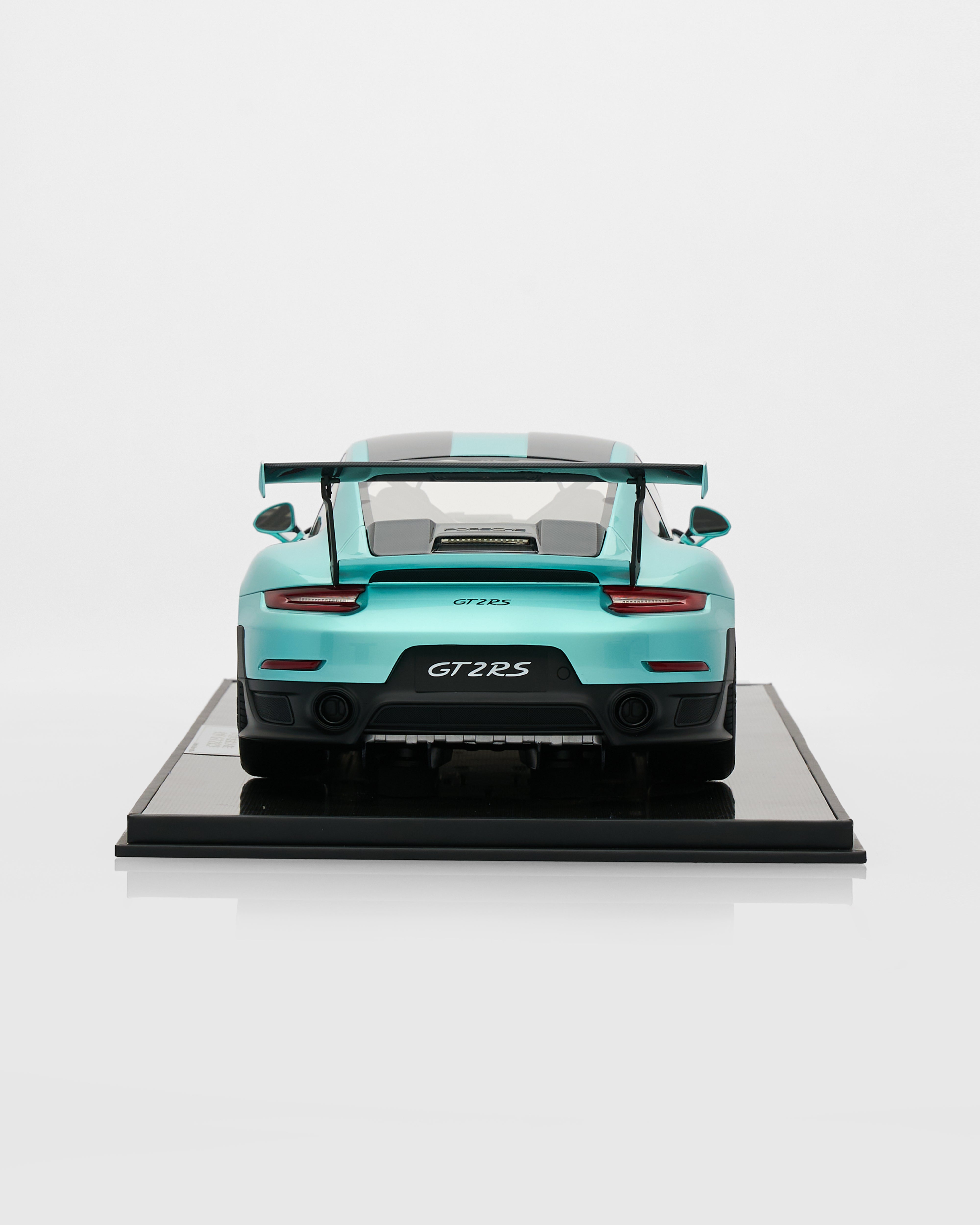 Model of a Porsche_GT2RS_Mint_Green sports car on a white background