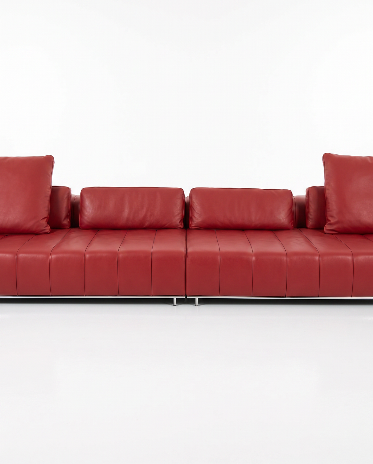 Stanza Red Leather Sofa