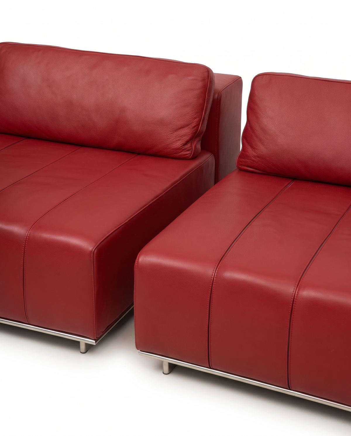 Stanza Red Leather Sofa