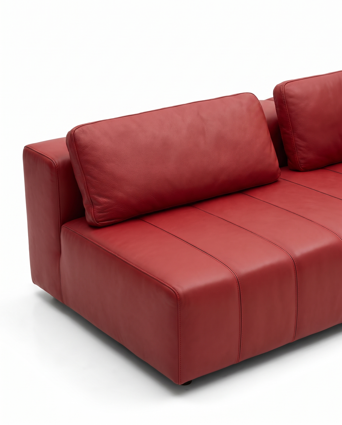 Stanza Red Leather Sofa