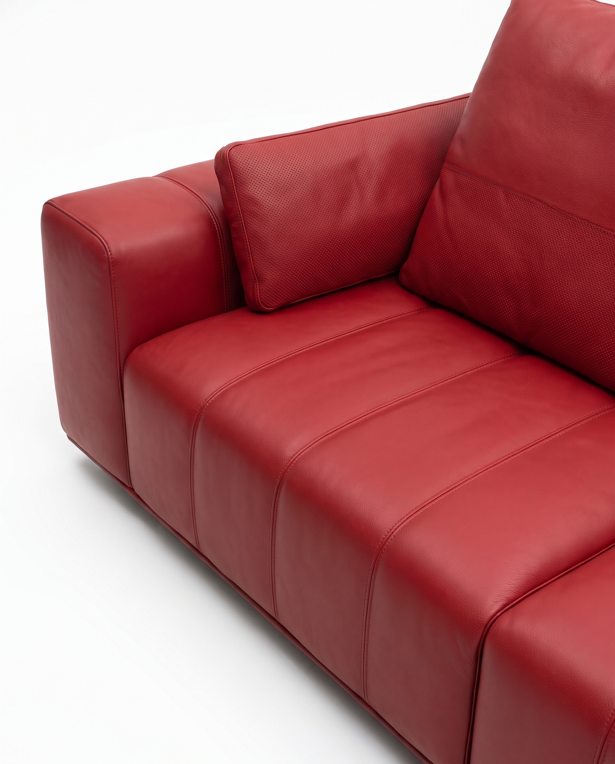 Stanza Red Leather Sofa