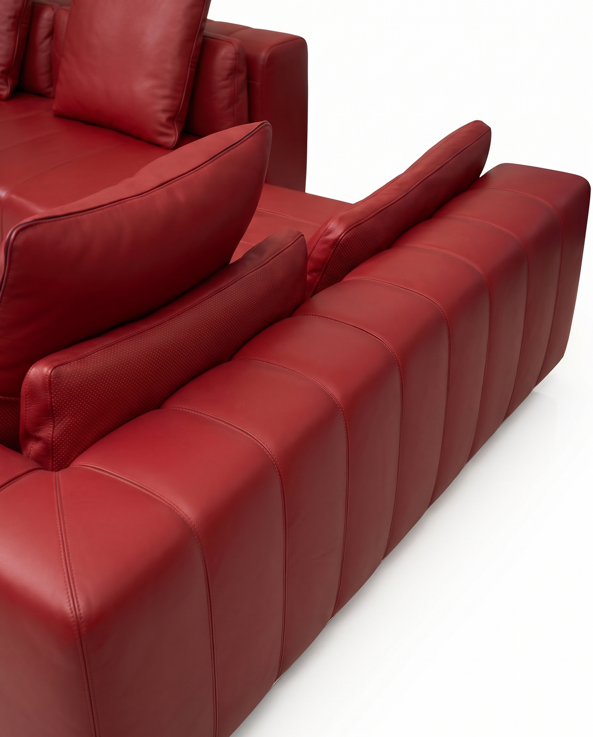 Stanza Red Leather Sofa