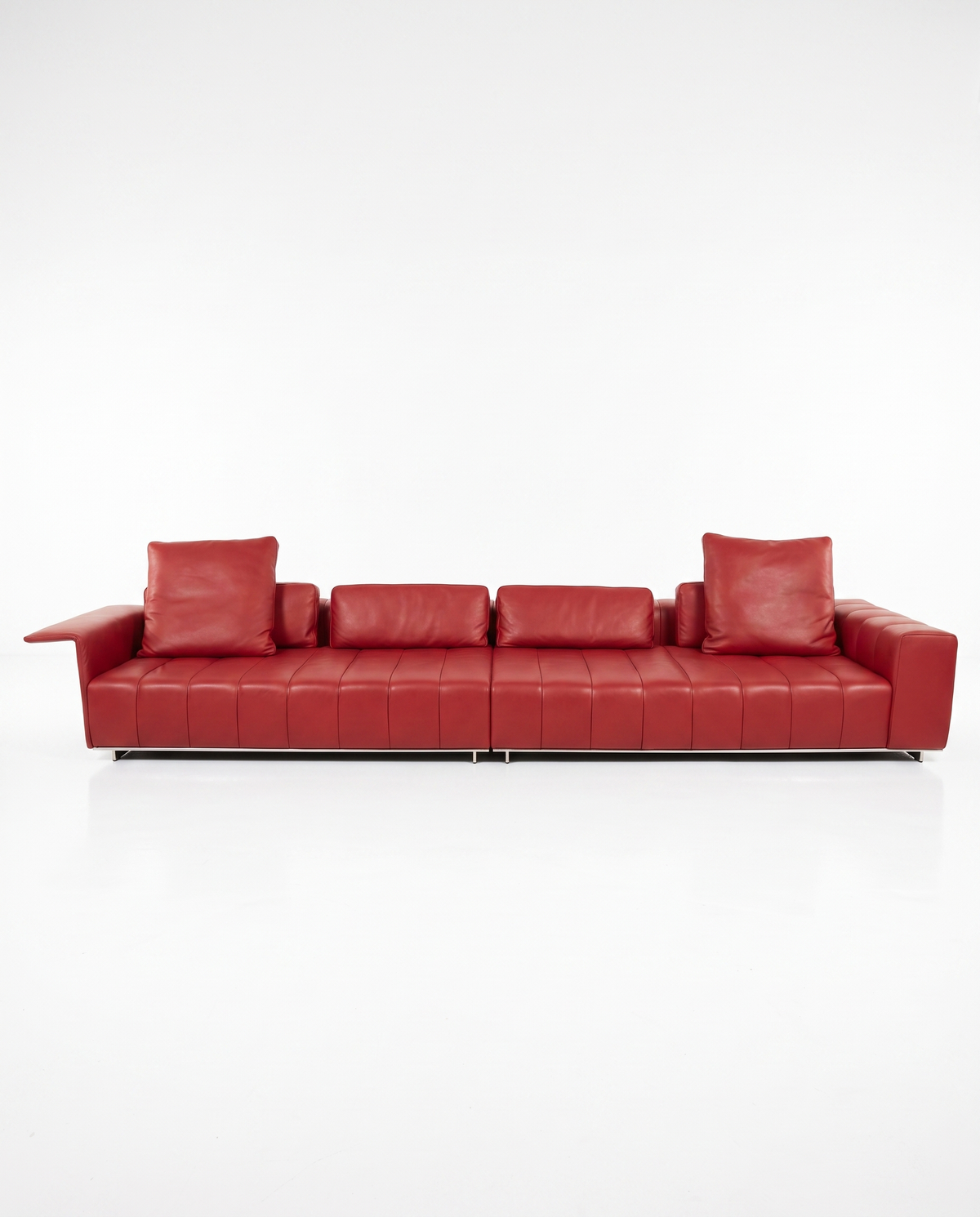 Stanza Red Leather Sofa