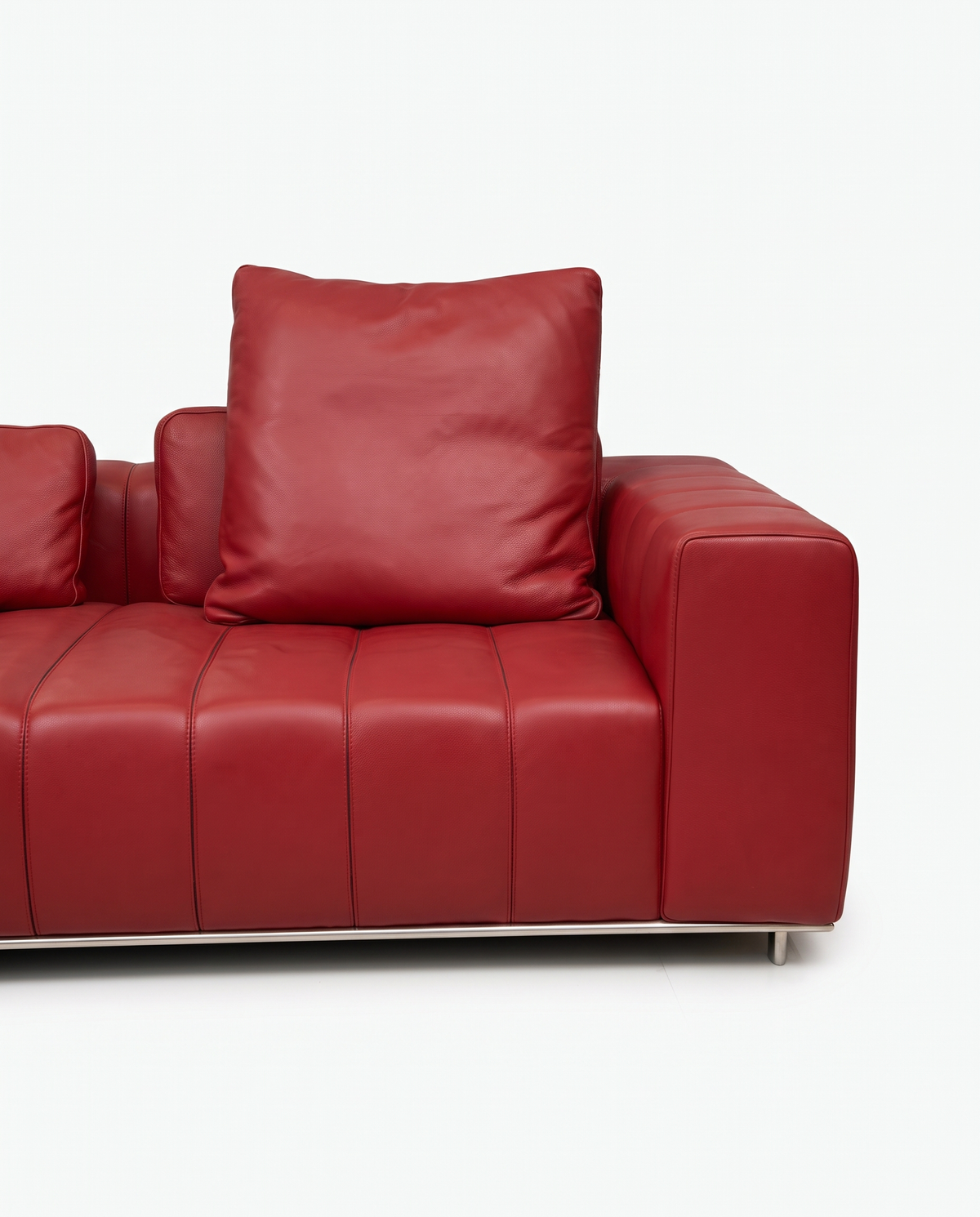 Stanza Red Leather Sofa