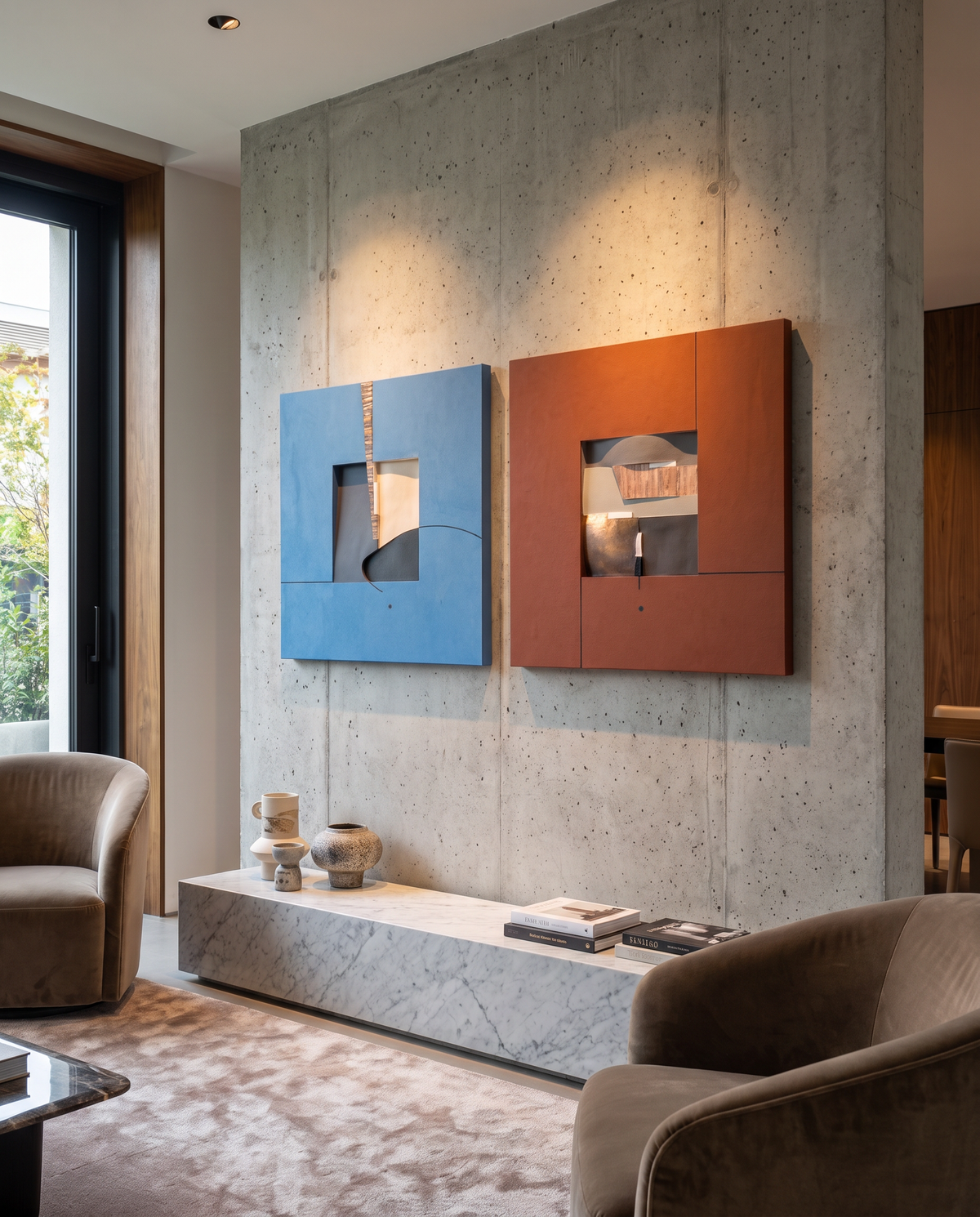 Terra & Cerulean Duo - Modern Luxury Wallart