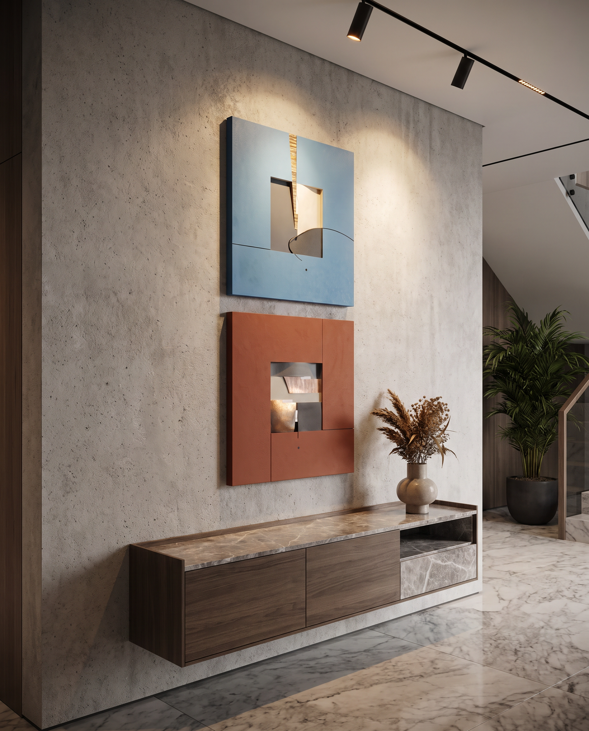 Terra & Cerulean Duo - Modern Luxury Wallart