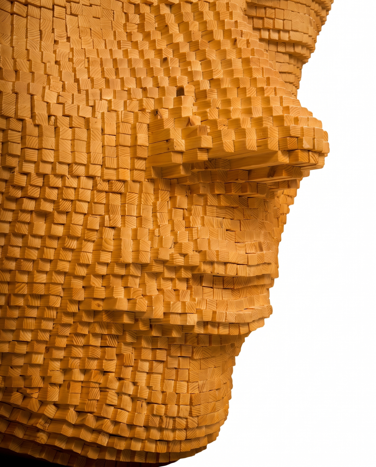The Quiet Mind Wooden Face Sculpture Large