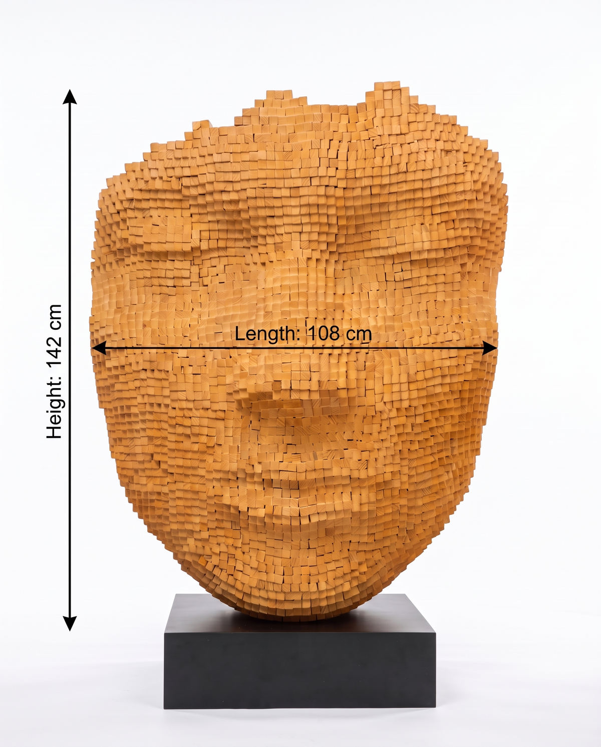 The Quiet Mind Wooden Face Sculpture Large