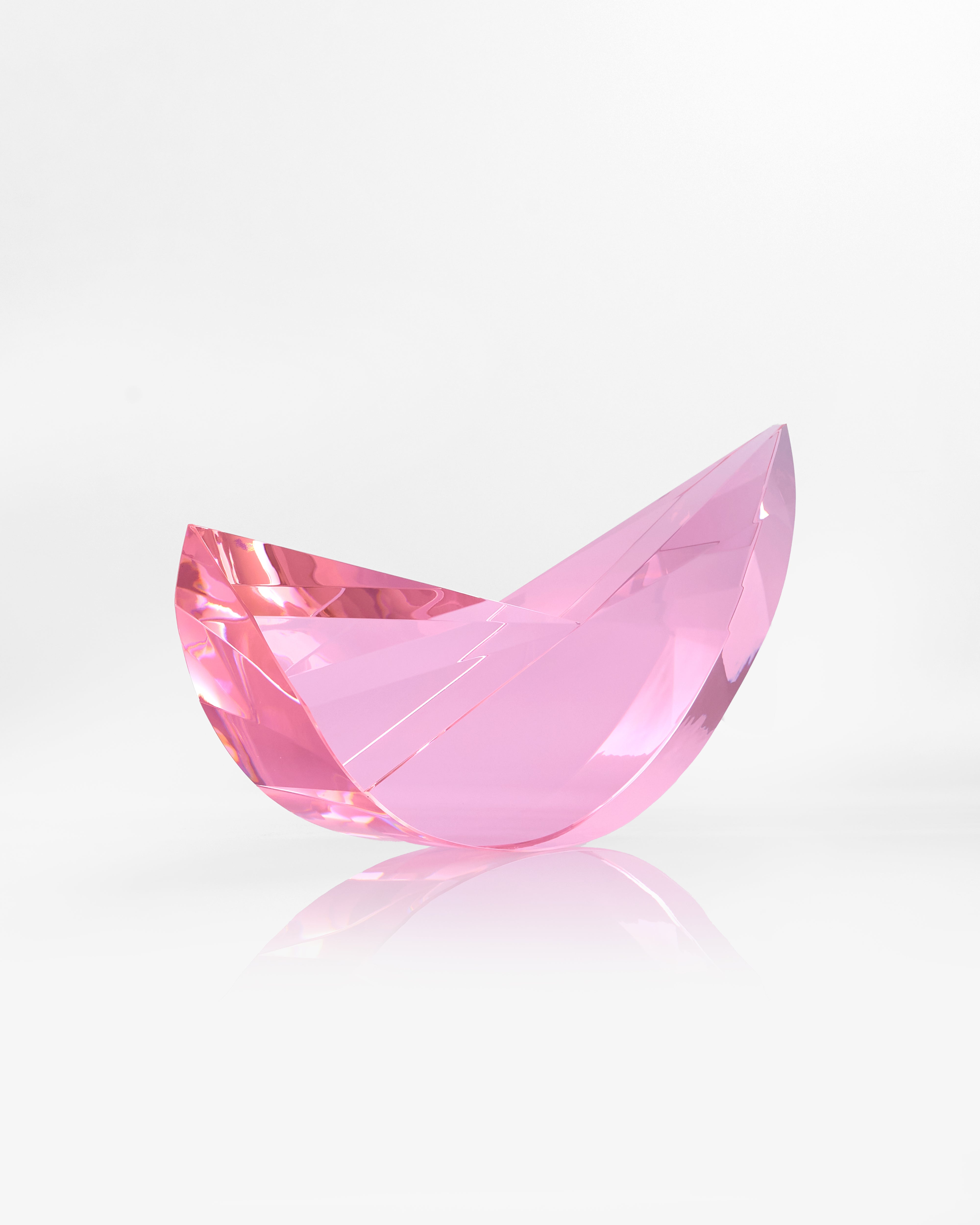 Pink crystal on a white background