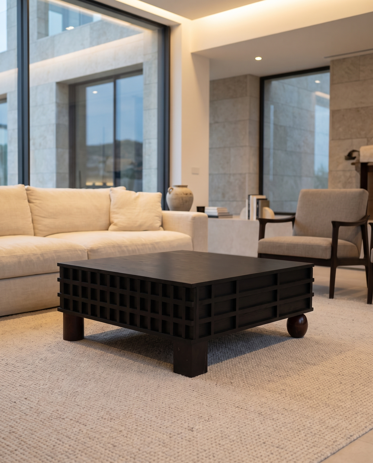 Waffle-Plinth Coffee Table