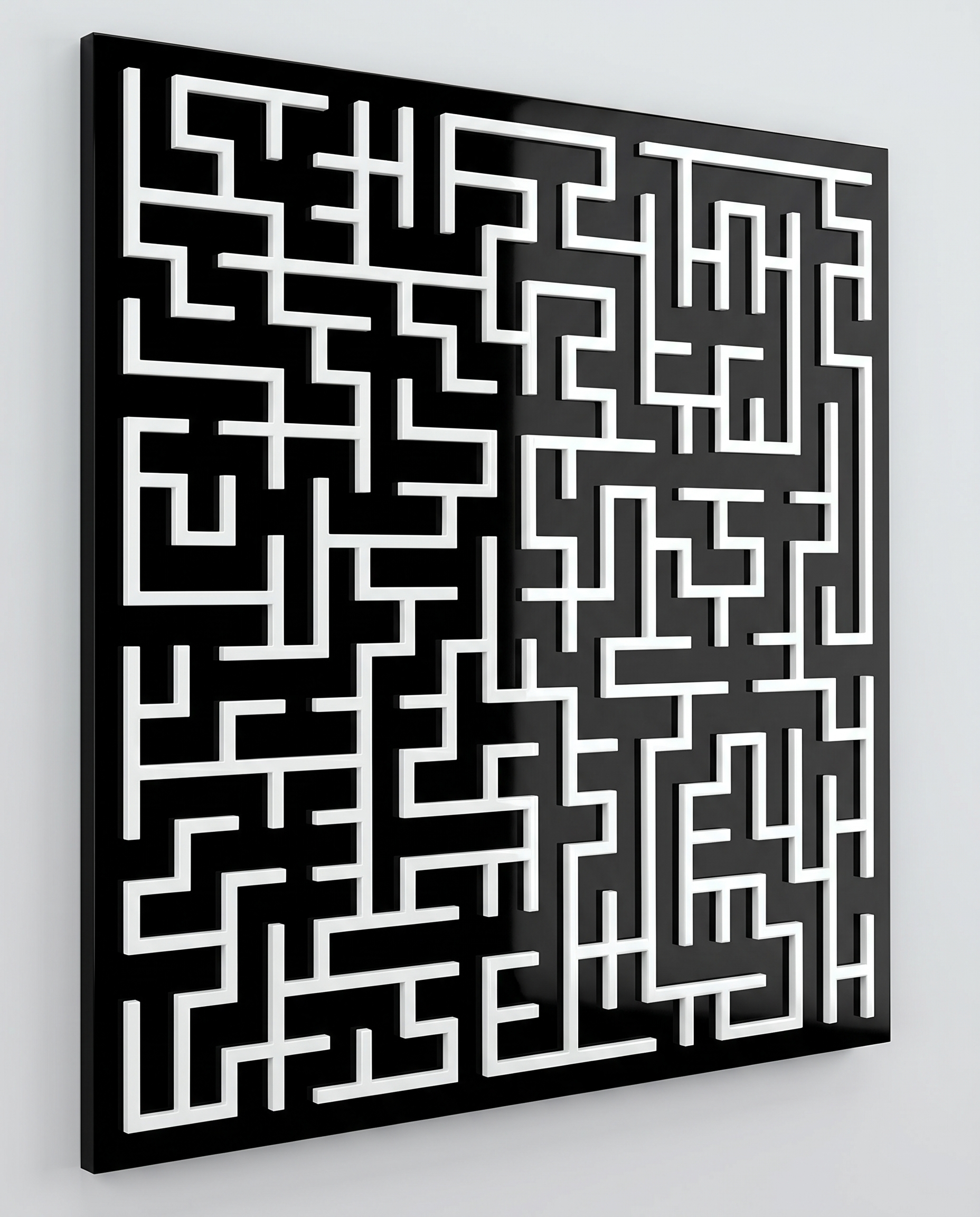 Harmony Maze Wall Art - Black & White
