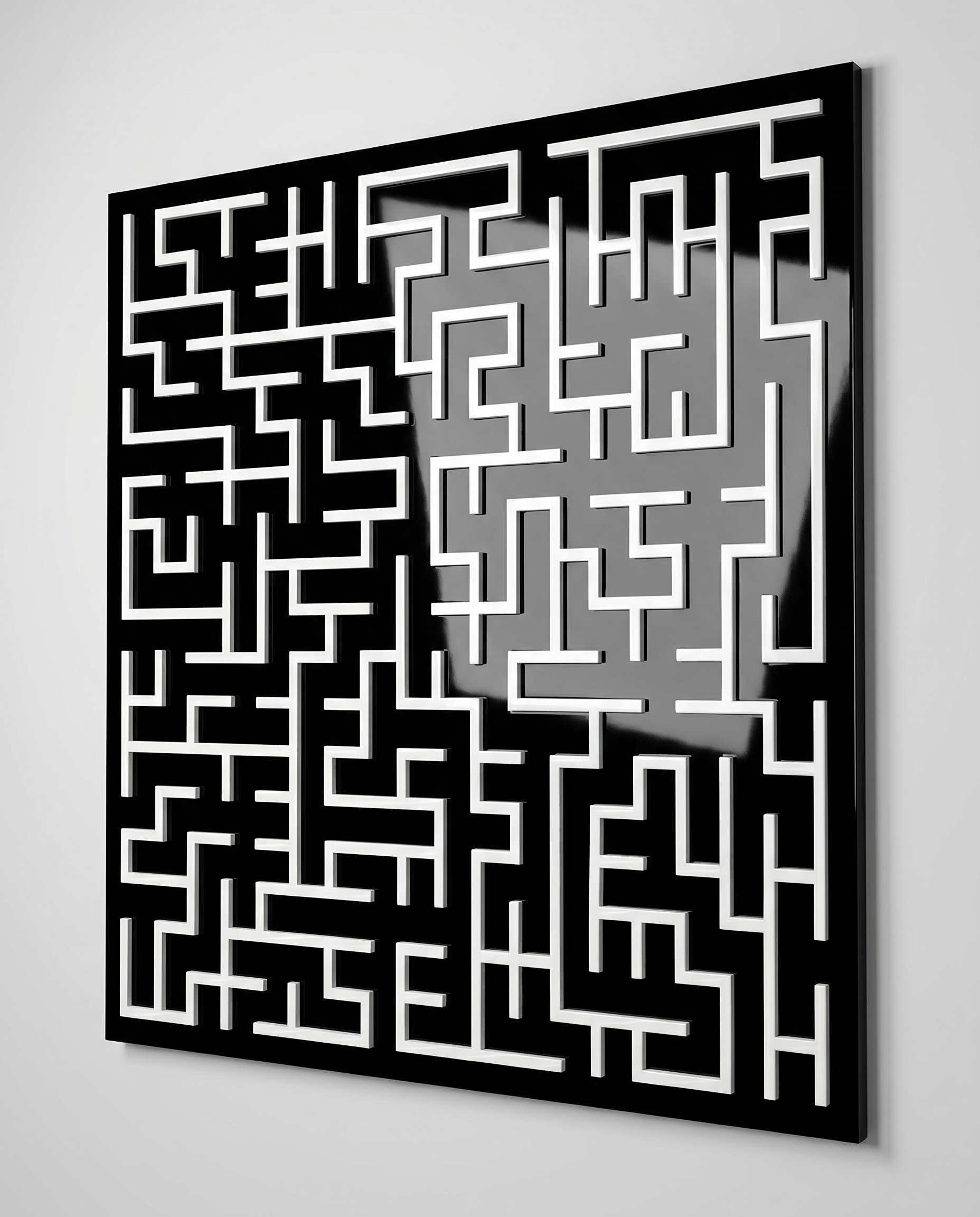 Harmony Maze Wall Art - Black & White