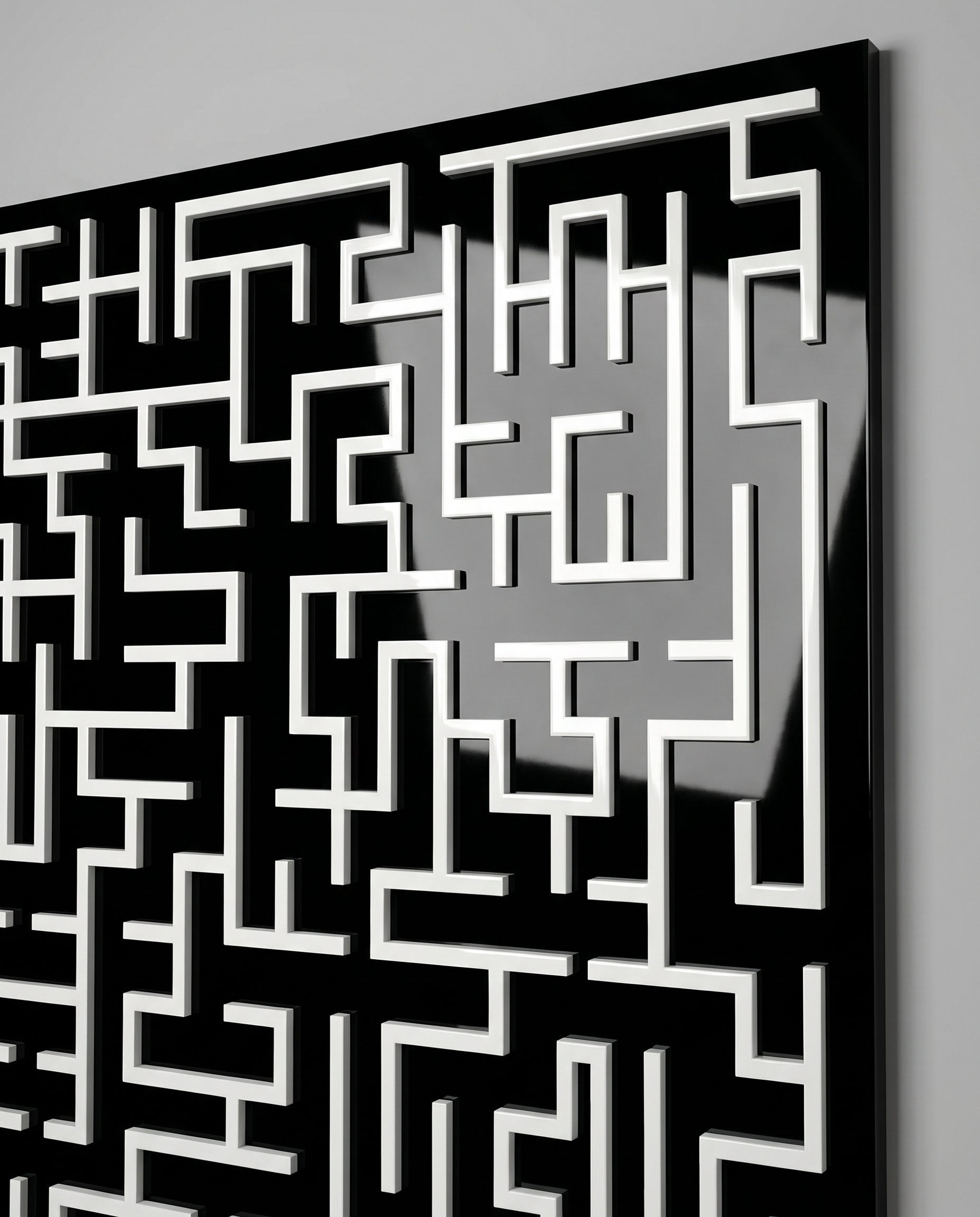 Harmony Maze Wall Art - Black & White