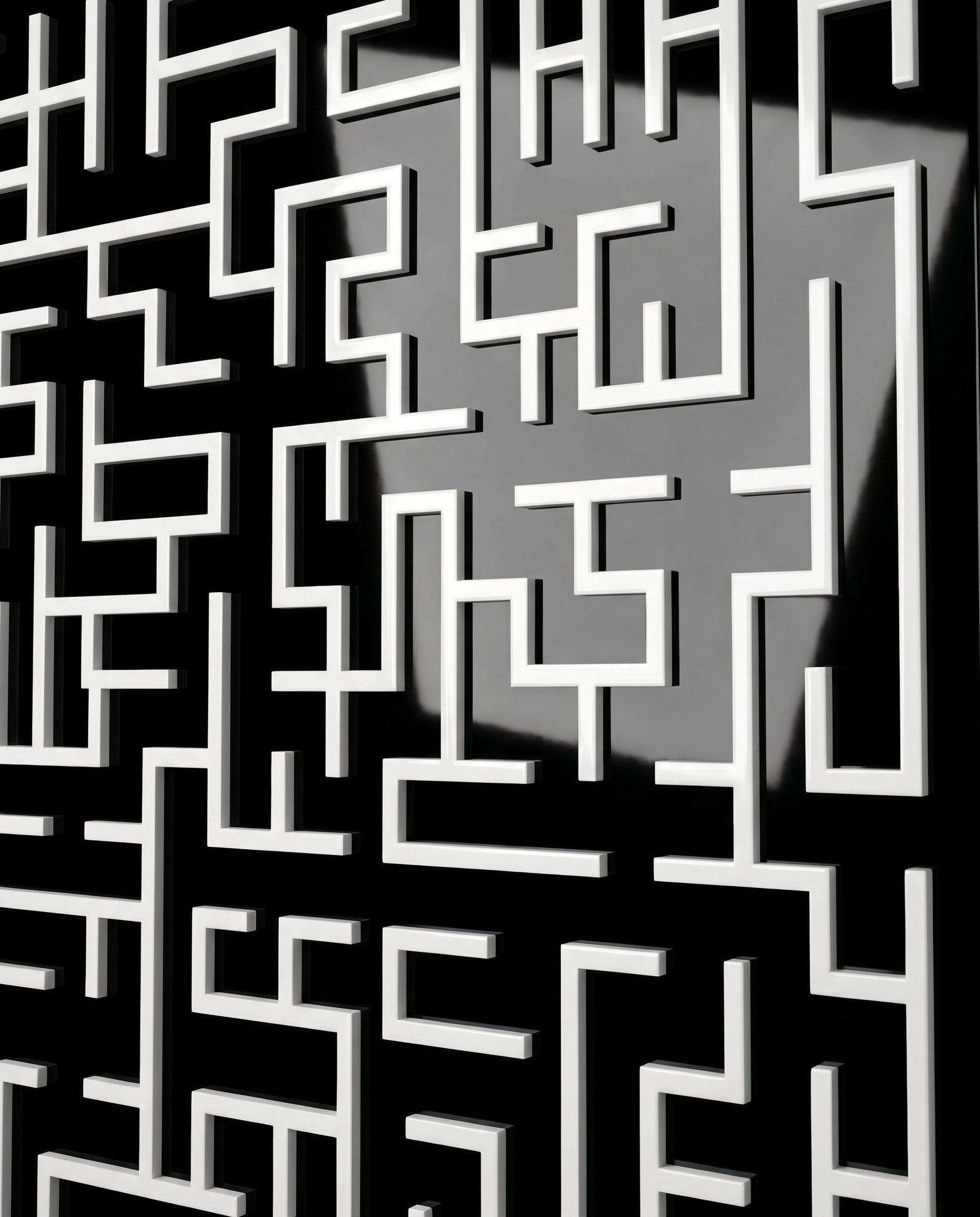 Harmony Maze Wall Art - Black & White
