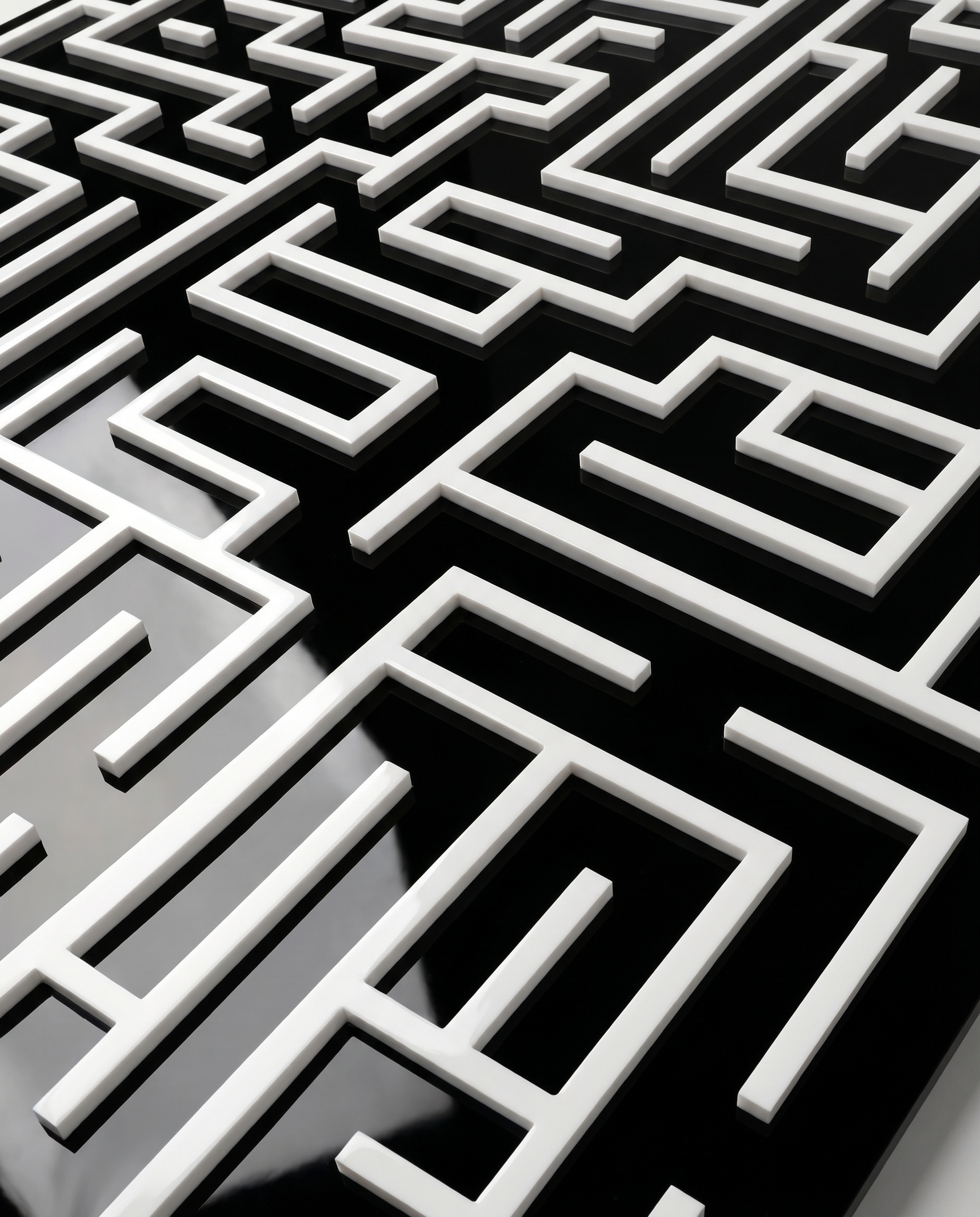 Harmony Maze Wall Art - Black & White