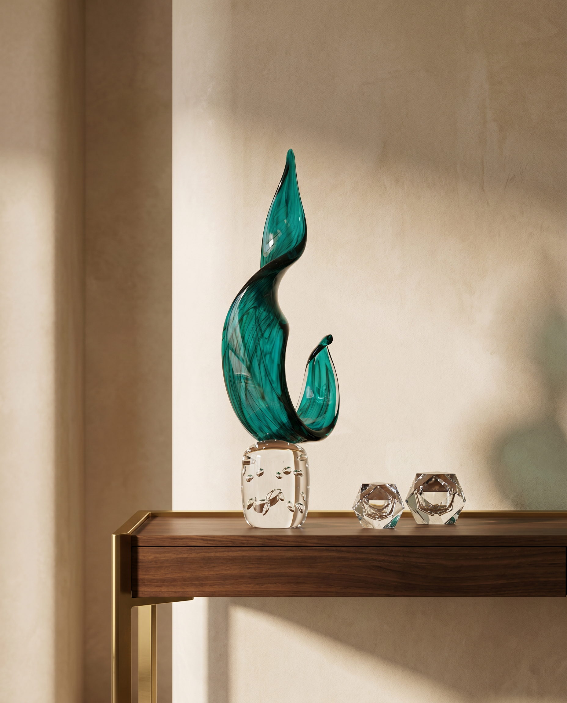 Aeris Wave Flow Decor -Crystal Glass