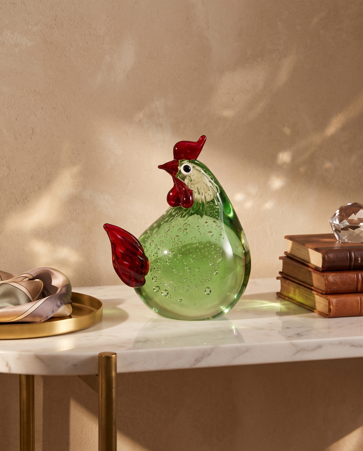 Aethra Tiny Crystal Glass Hen Decor