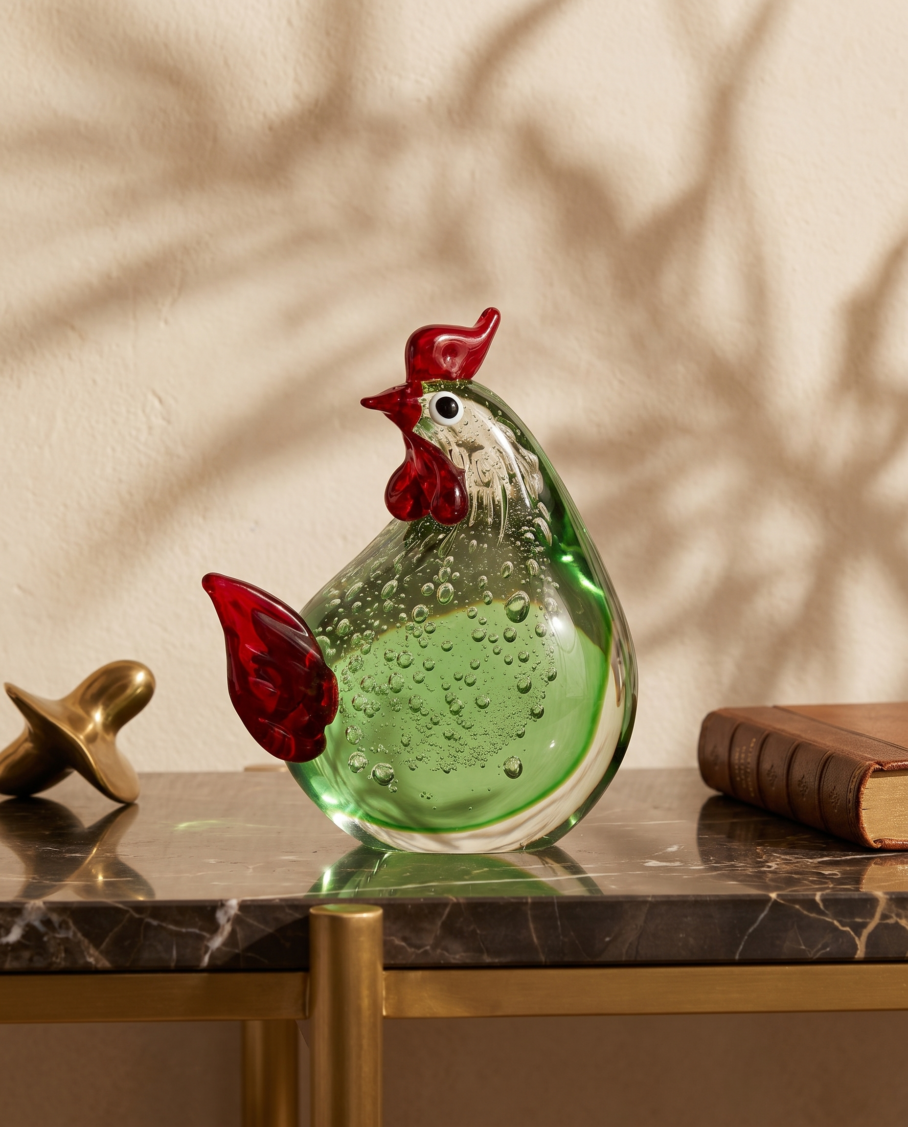 Aethra Tiny Crystal Glass Hen Decor