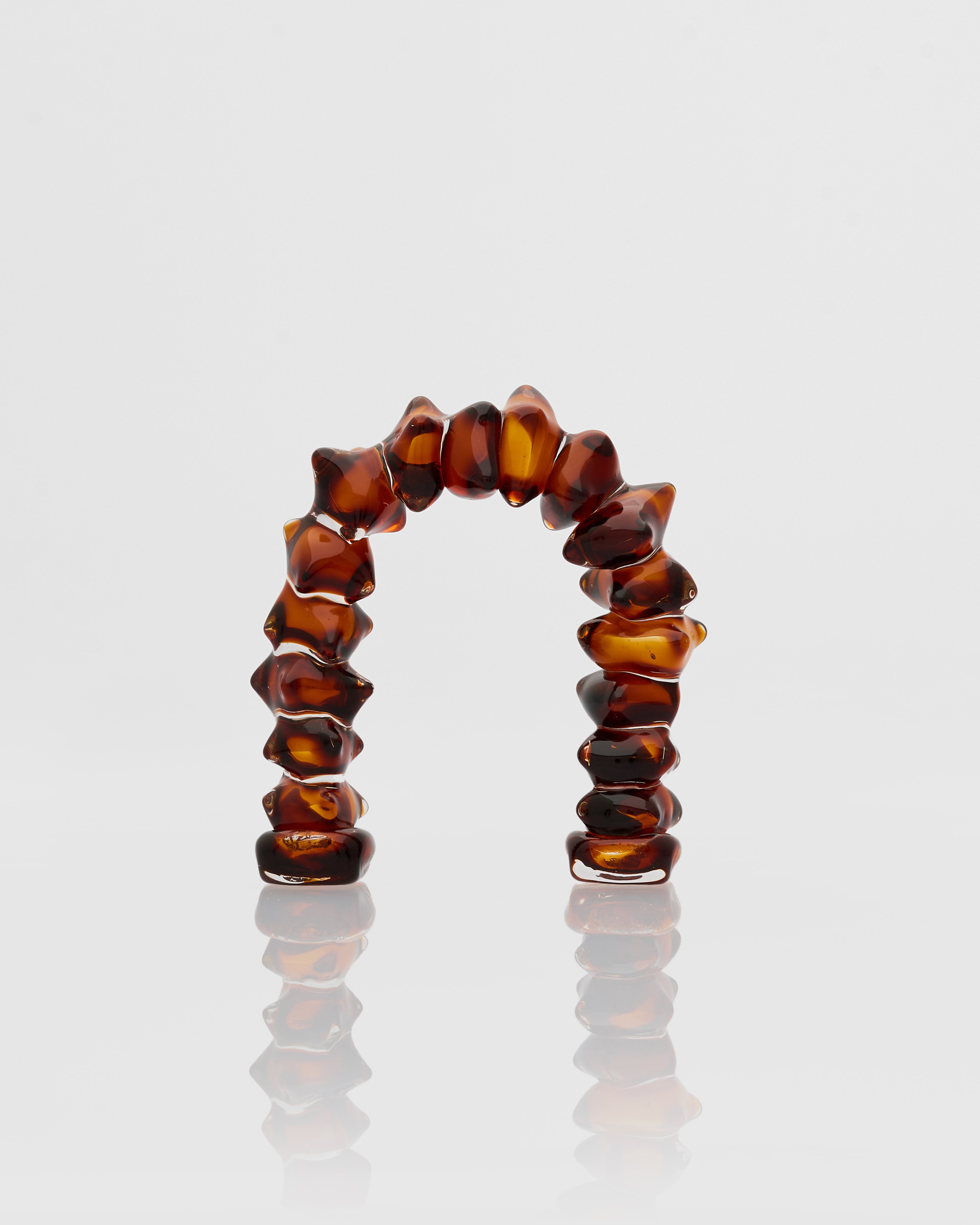 Detailed view of Arc Ring Glass Decor Set emphasizing sculptural curves and luxury craftsmanship
