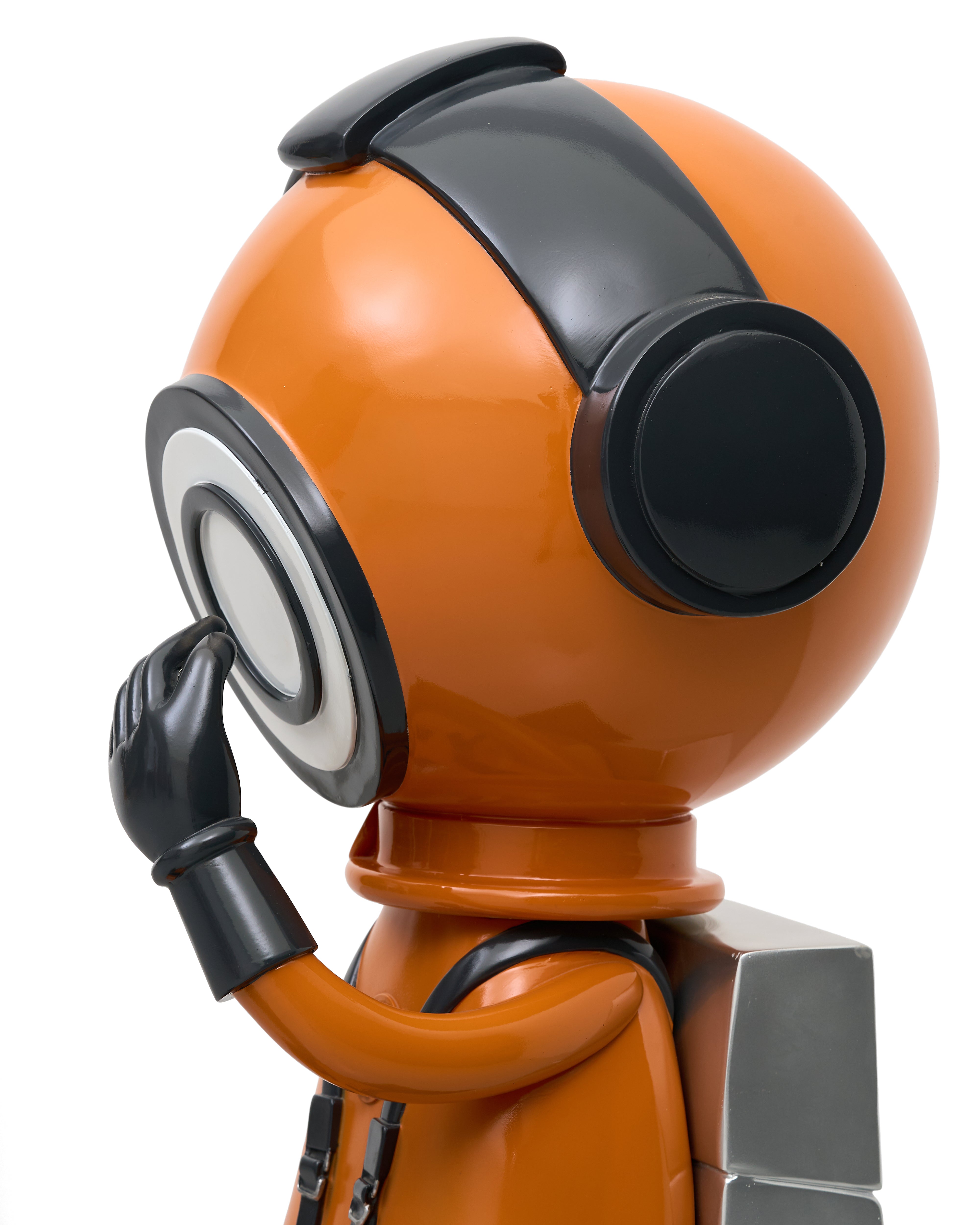 Modern Astro Earthy Orange Grey Figurine (without pedestal)
