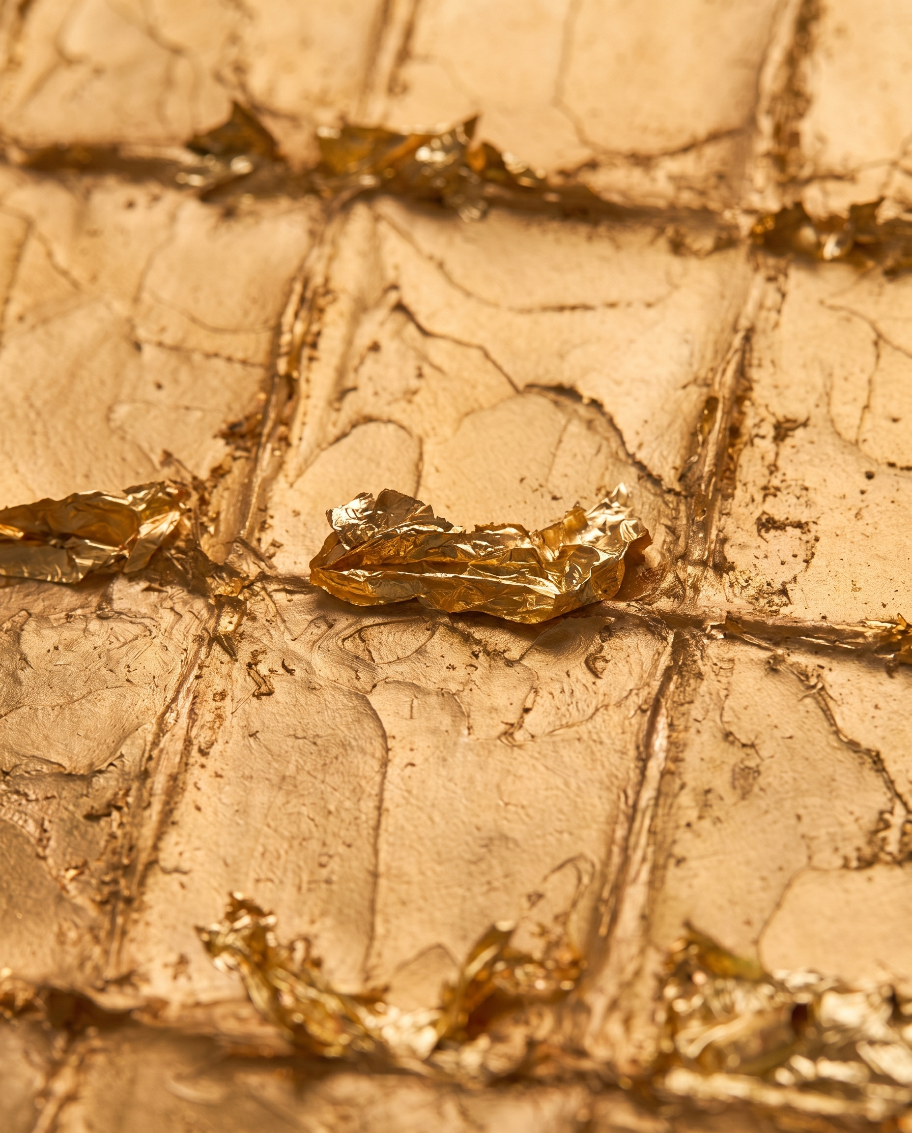 Aureate Squares - Golden Matrix Modern Wallart