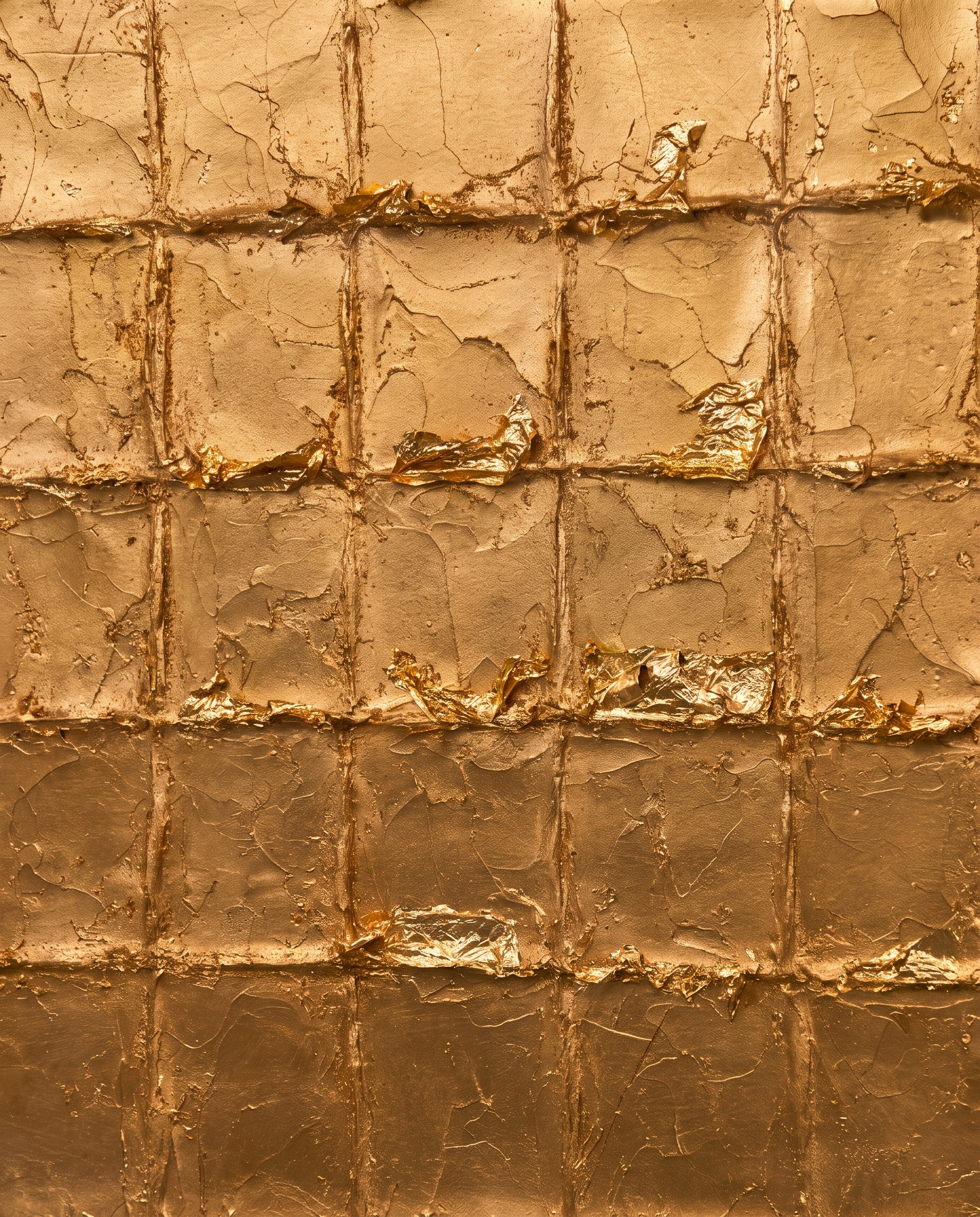 Aureate Squares - Golden Matrix Modern Wallart