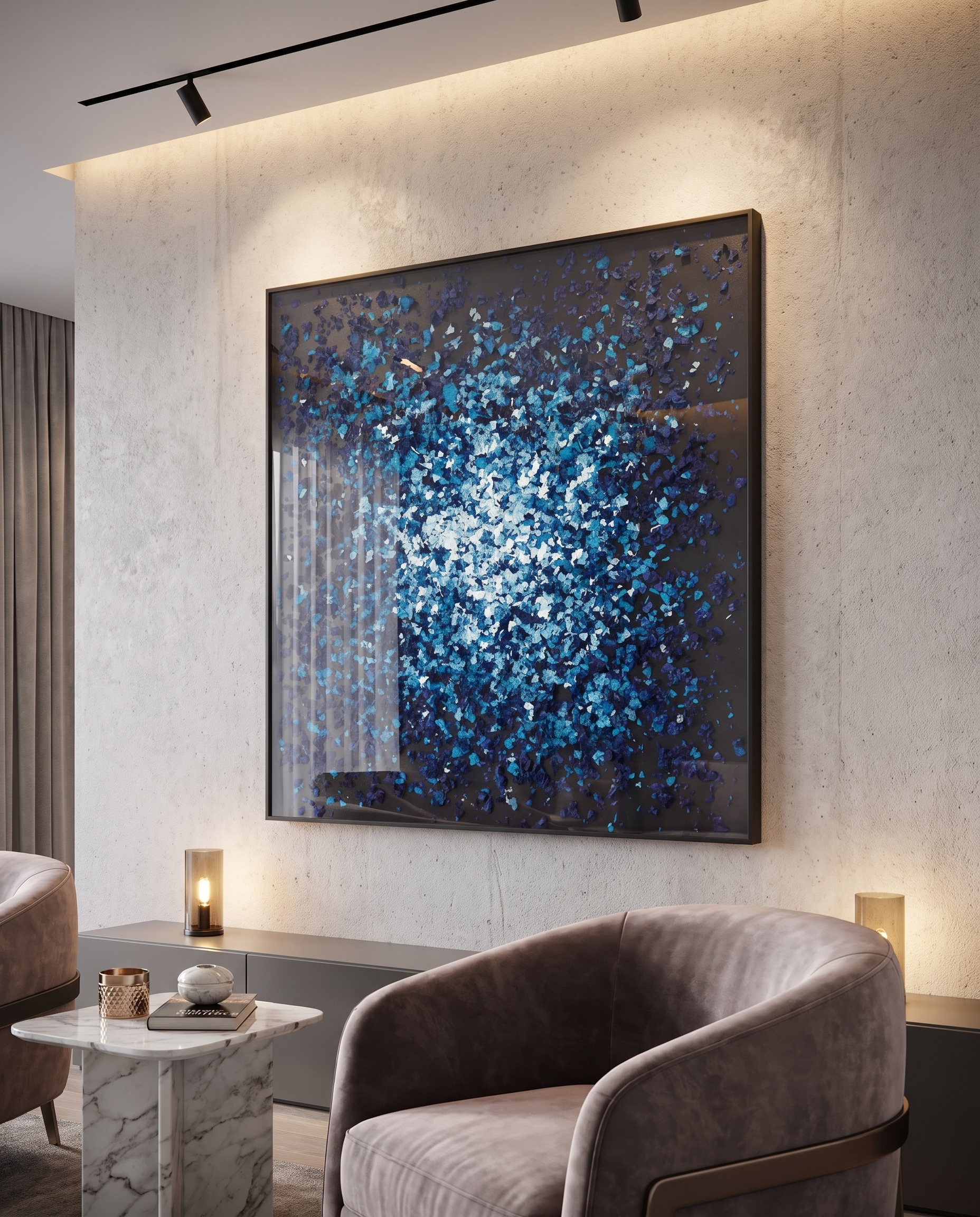 Azure Petals - Floral Blossom Modern Wallart