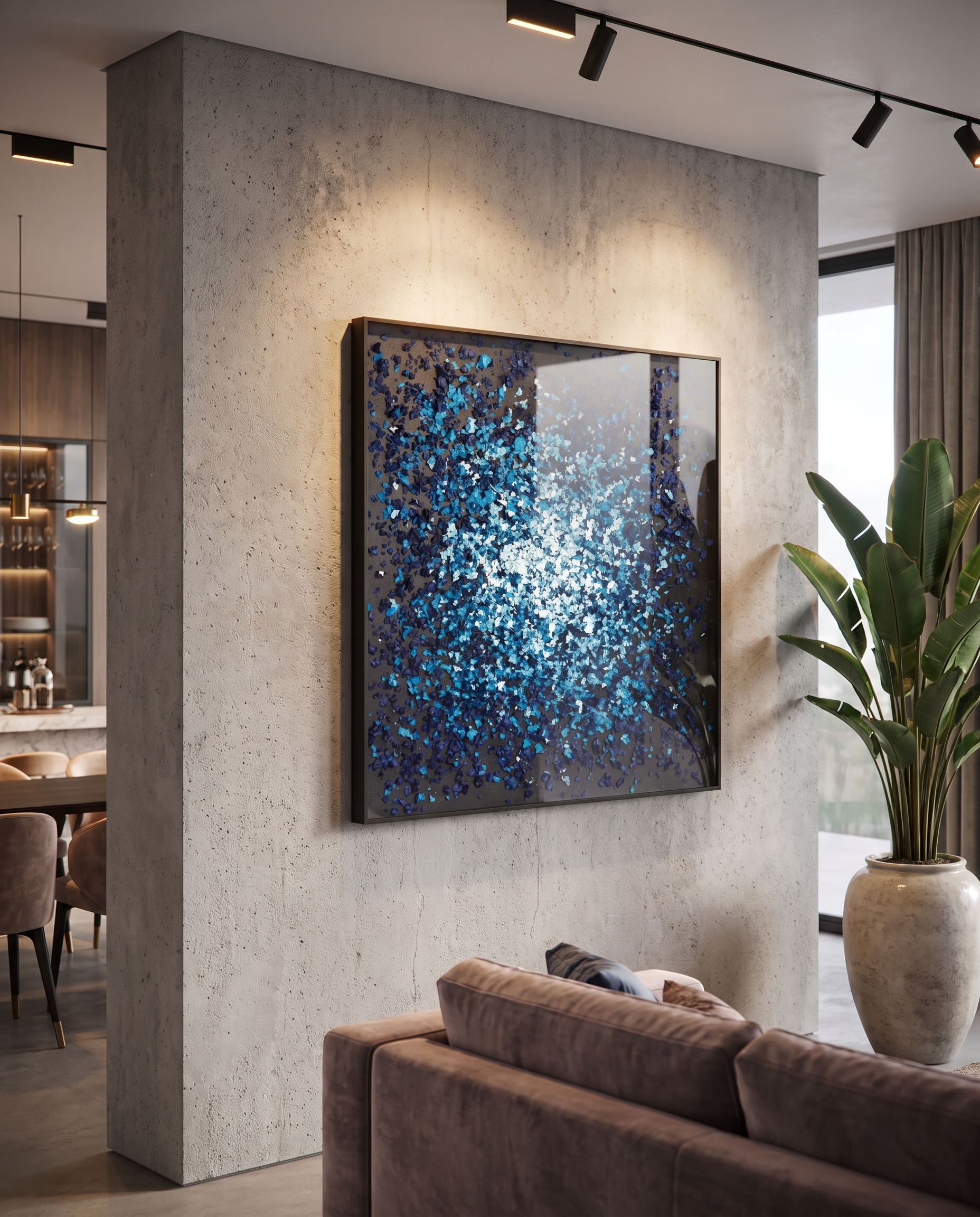 Azure Petals - Floral Blossom Modern Wallart