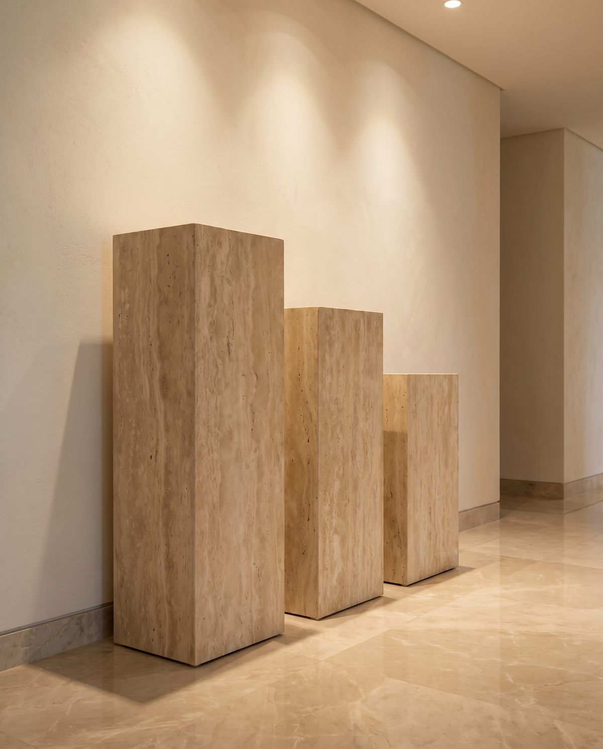 The Monolith Trio Pedestals - Beige