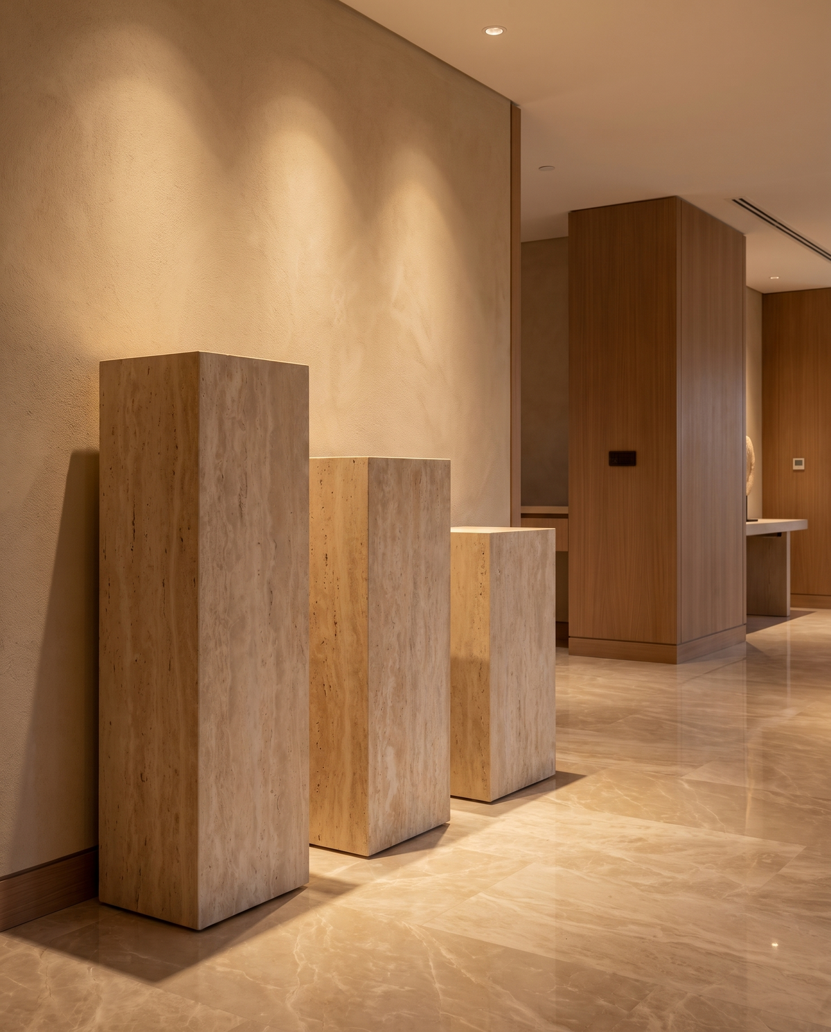 The Monolith Trio Pedestals - Beige