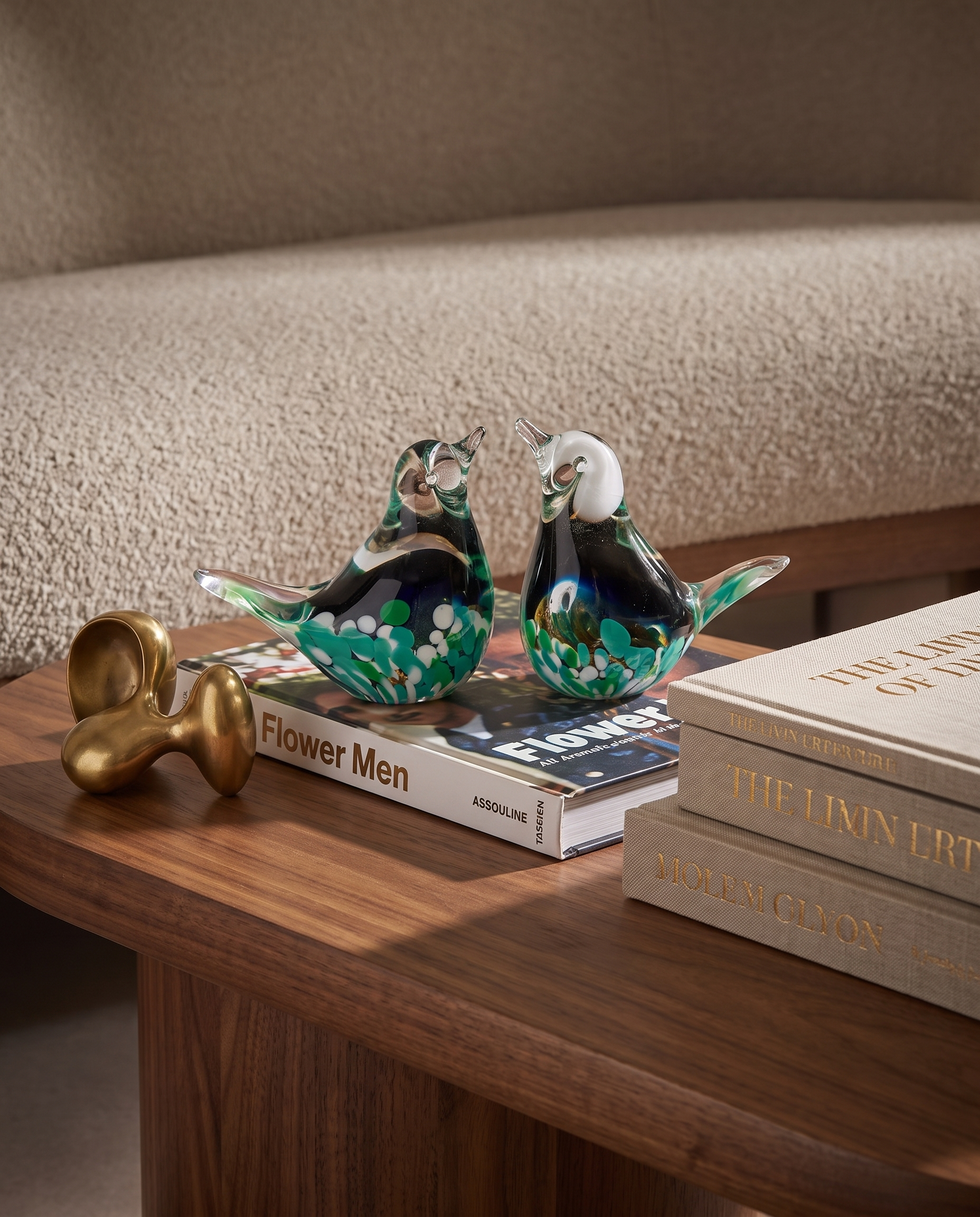 Twin Whispers Crystal Bird Decor