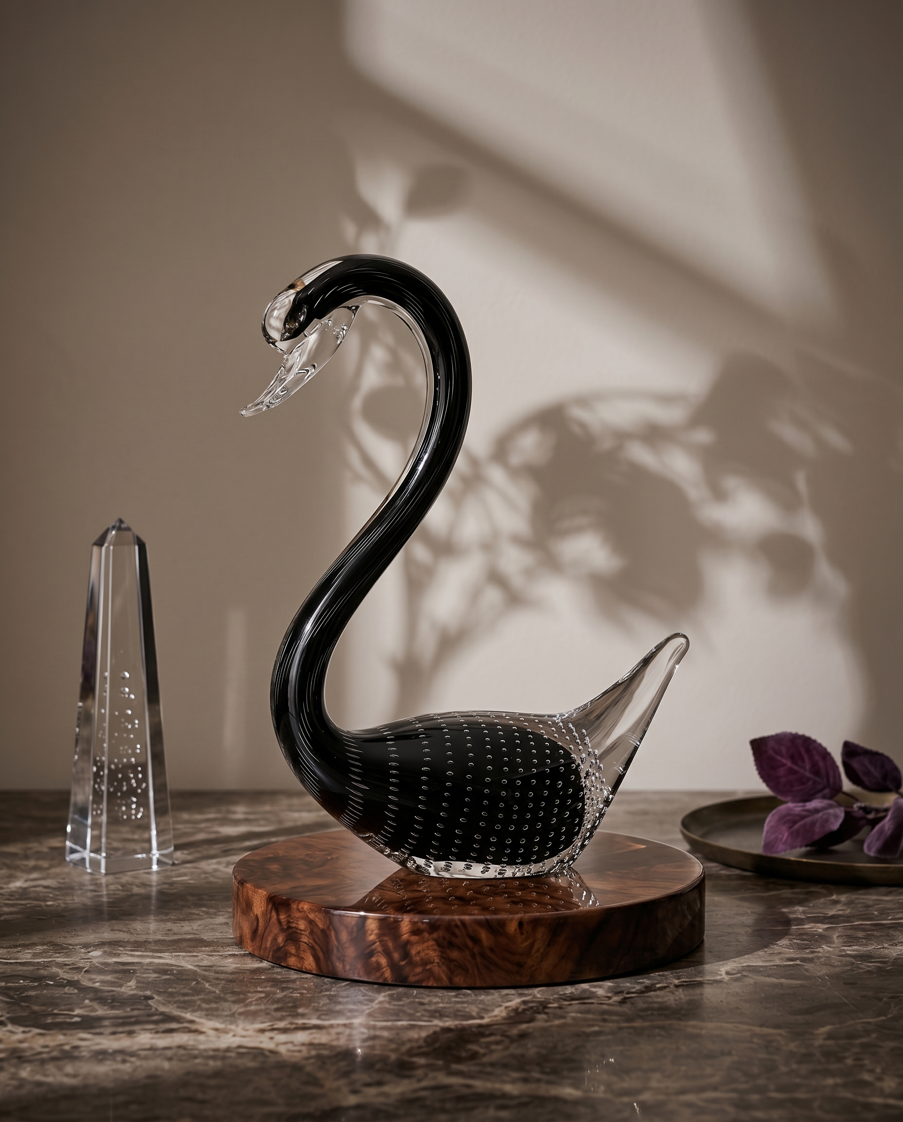 Nuvia Swan Crystal Glass Decor