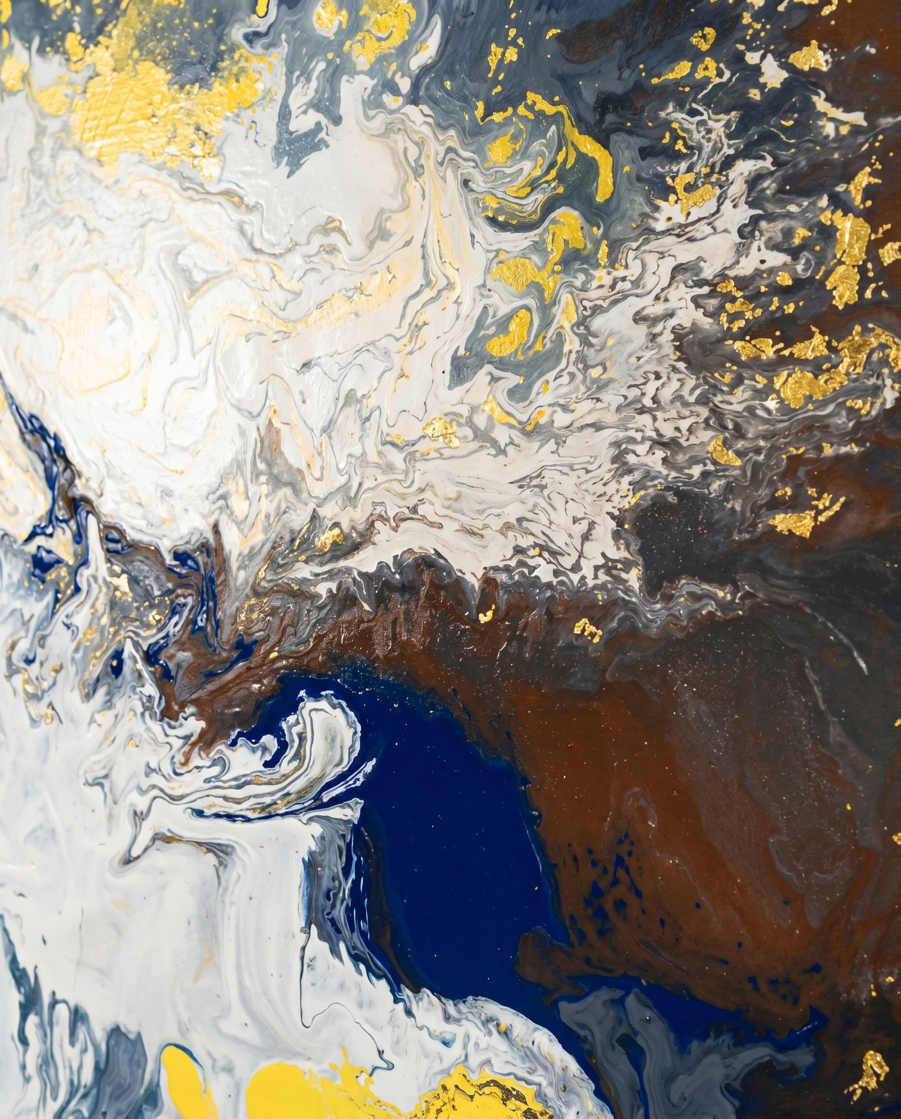 Blue Tides Abstract Expressionist Canvas Wall Art