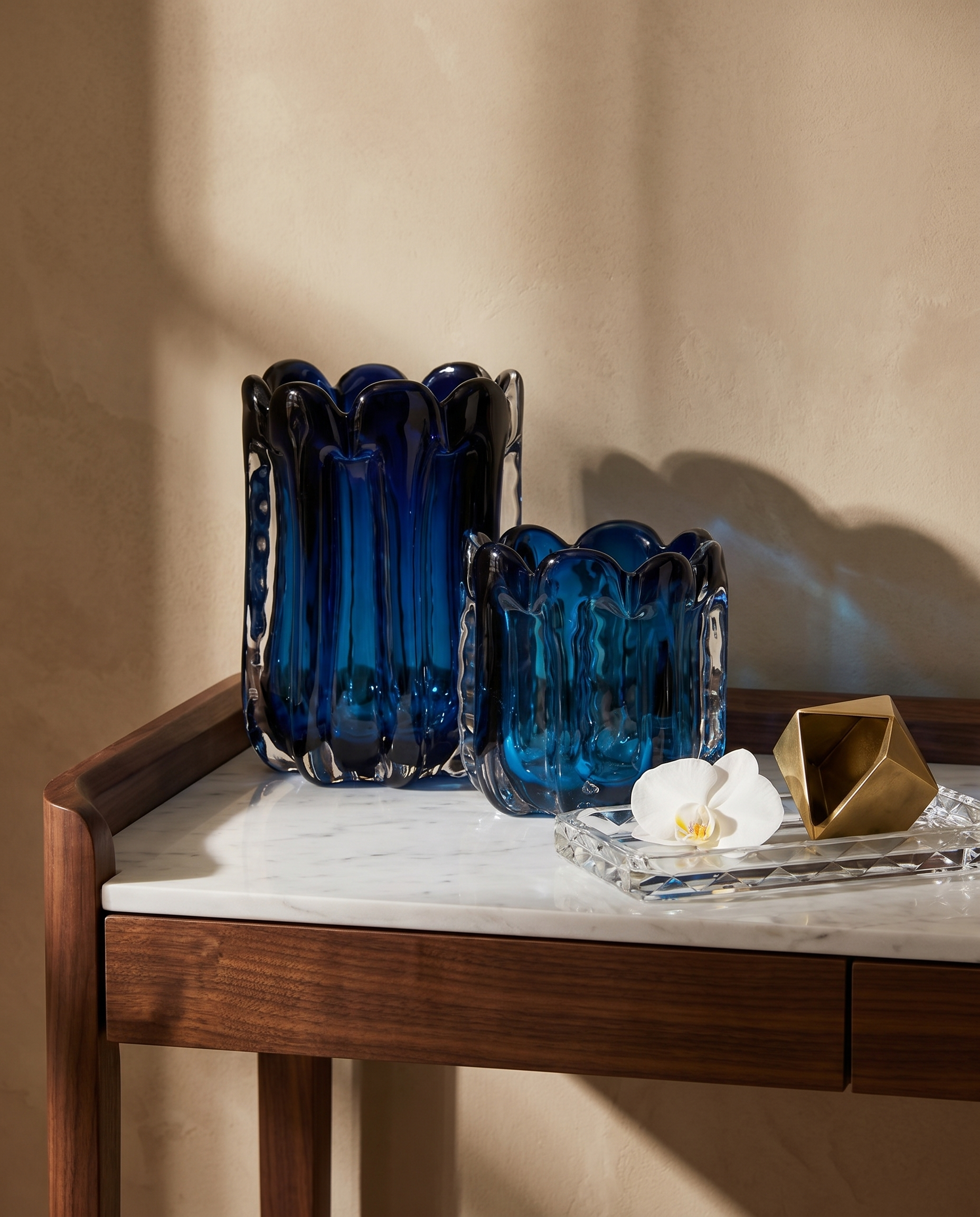 Albaro Navy Blue Crystal Decor Set